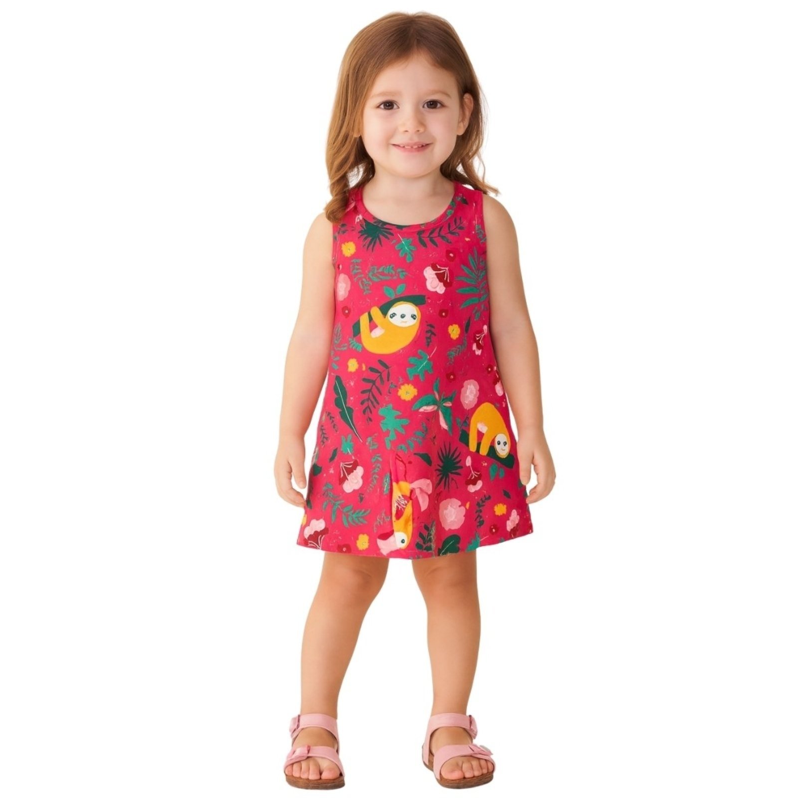 Vista 2 Infantil - Vestido Kyly Regata Bichinhos Pimenta vermelho Kyly vermelho