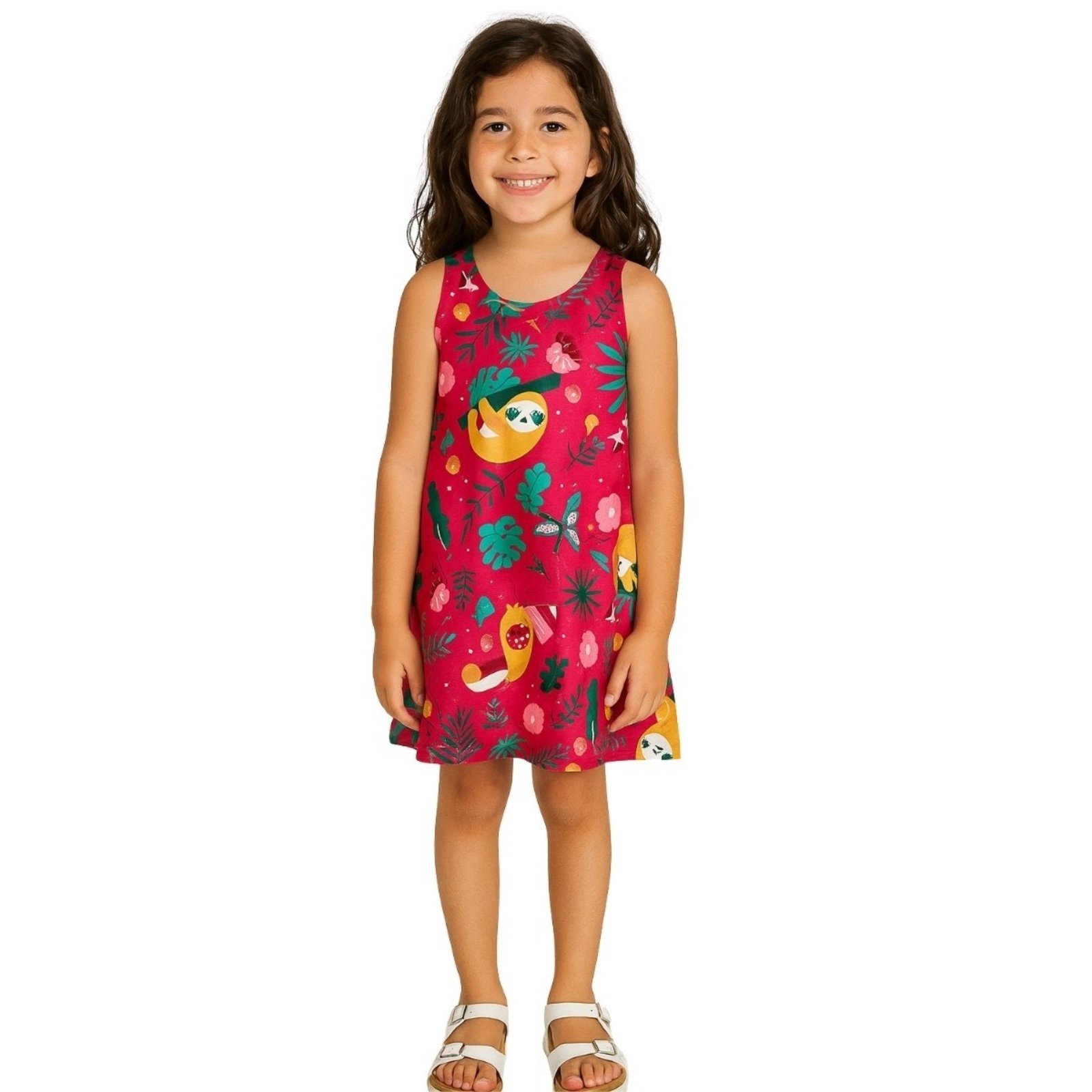 Vista 3 Infantil - Vestido Kyly Regata Bichinhos Pimenta vermelho Kyly vermelho