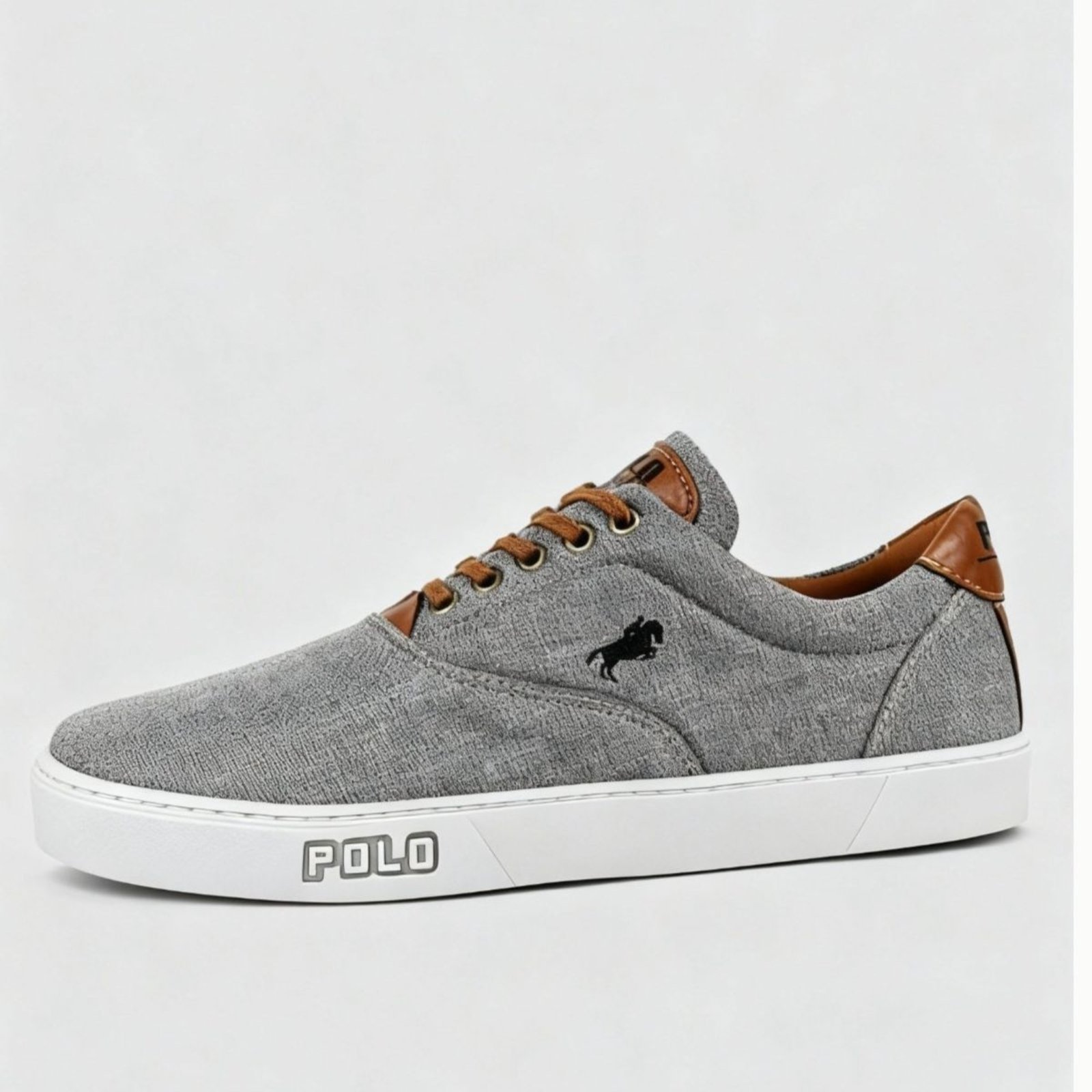 Sapatênis Masculino Tênis Chunky Polo White Sneaker Casual Confortável Cinza