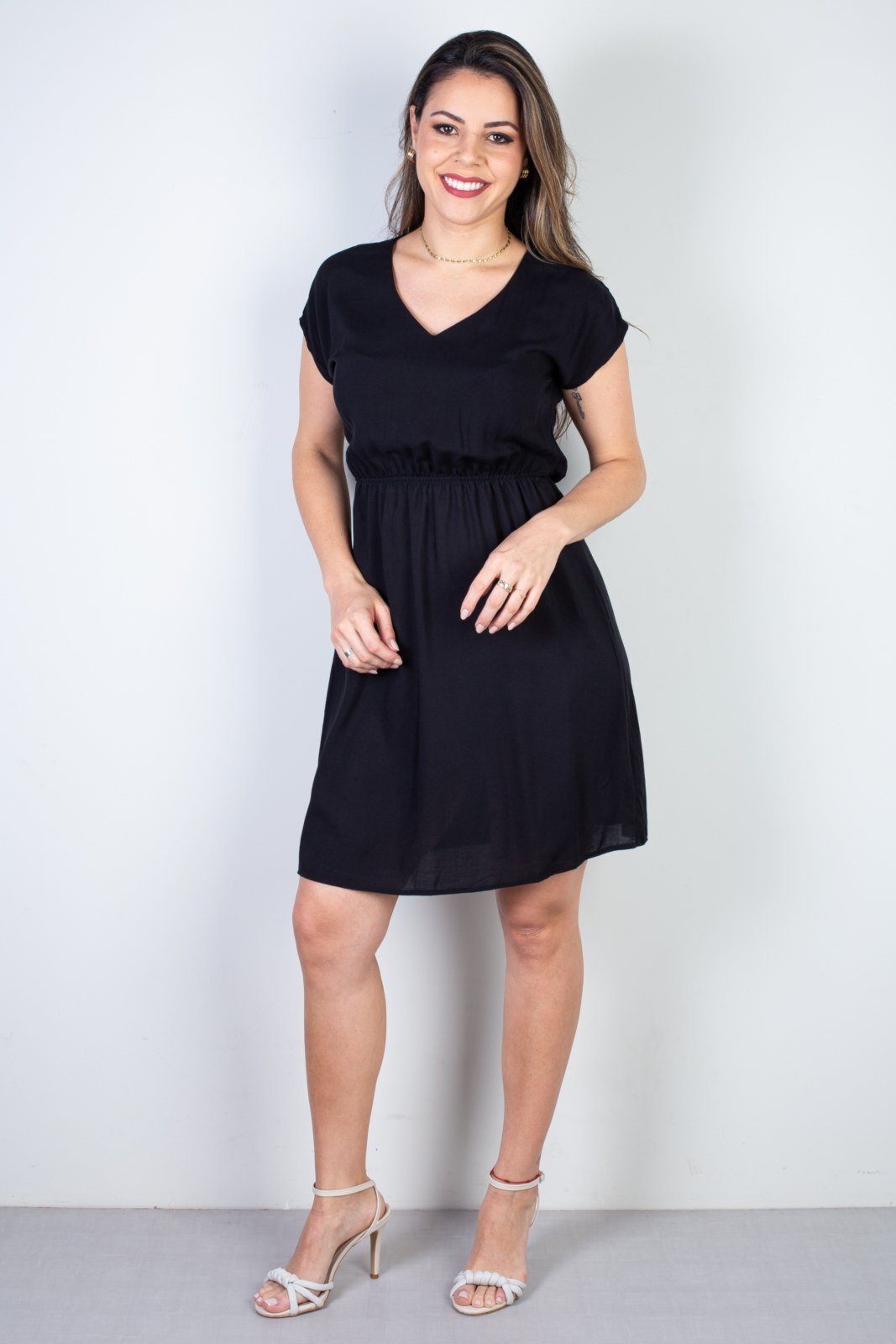 Vestido Enluaze Curto Feminino Com Elástico 51156 – Preto
