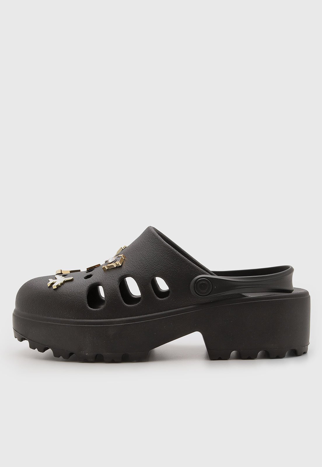 Vista 2 Sandália Feminina Moleca Clog Pins Preta preto MOLECA preto