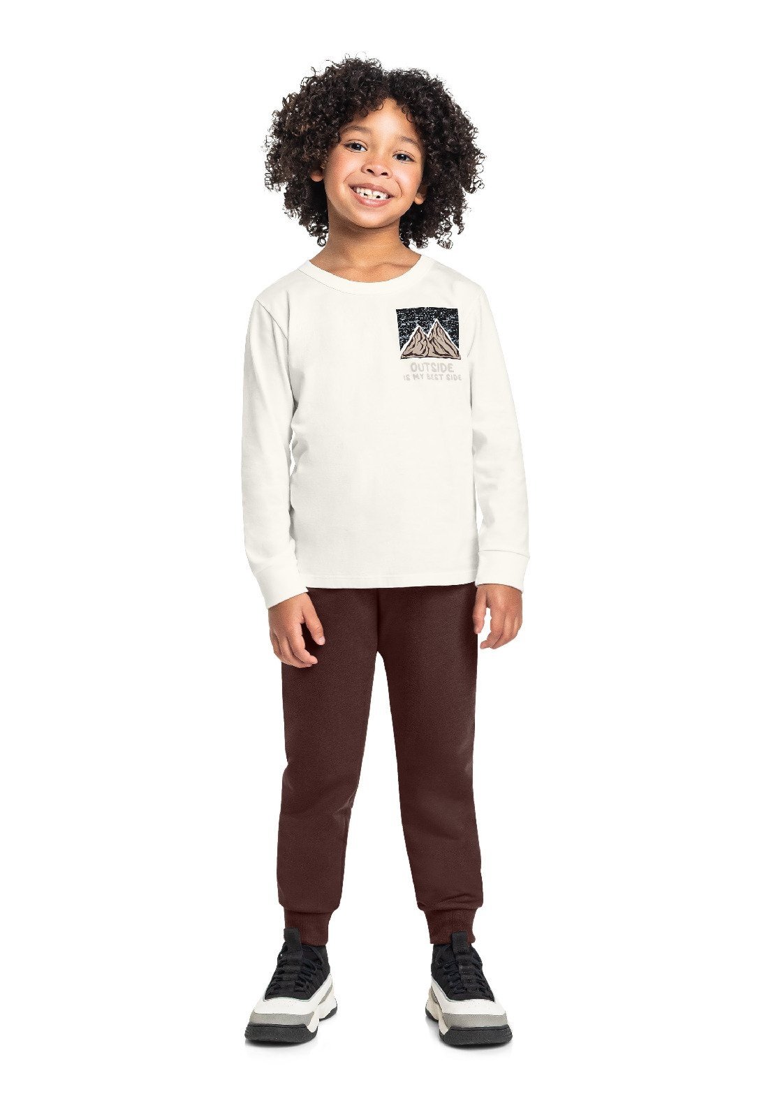Infantil - Conjunto Outside Camiseta Bee Loop Branco