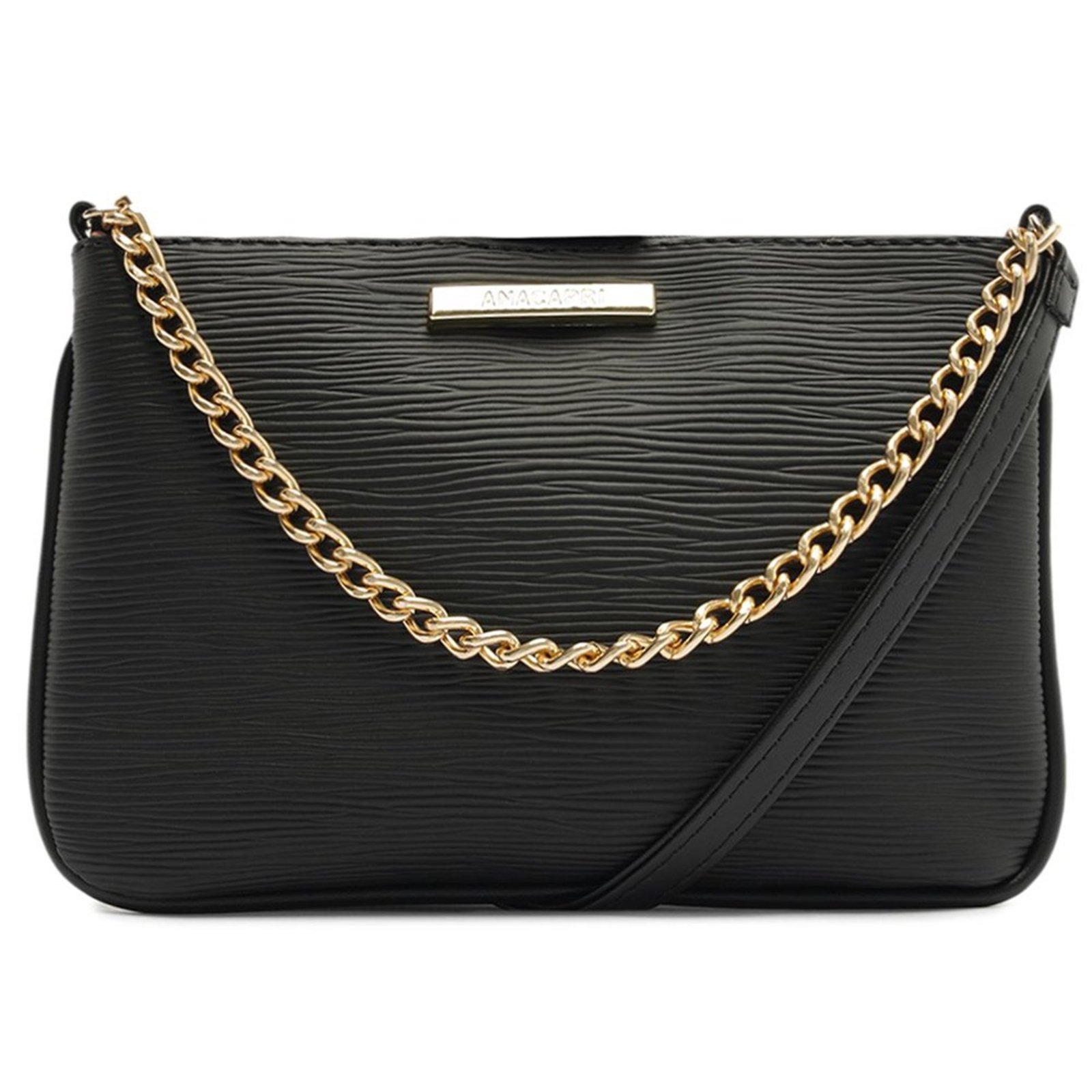 Bolsa Anacapri Tiracolo Média Preta Feminino