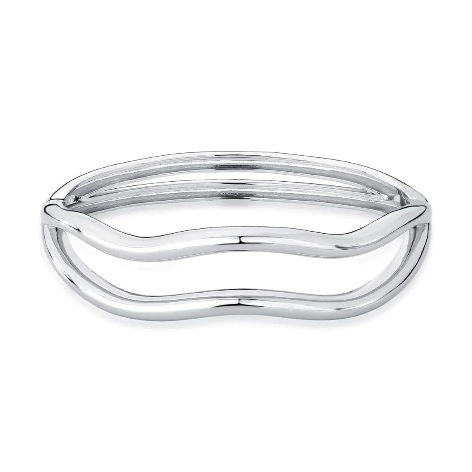 Infantil - Bracelete Rígido Curvo Duplo Semijoia Banhada a Ródio Ania Store