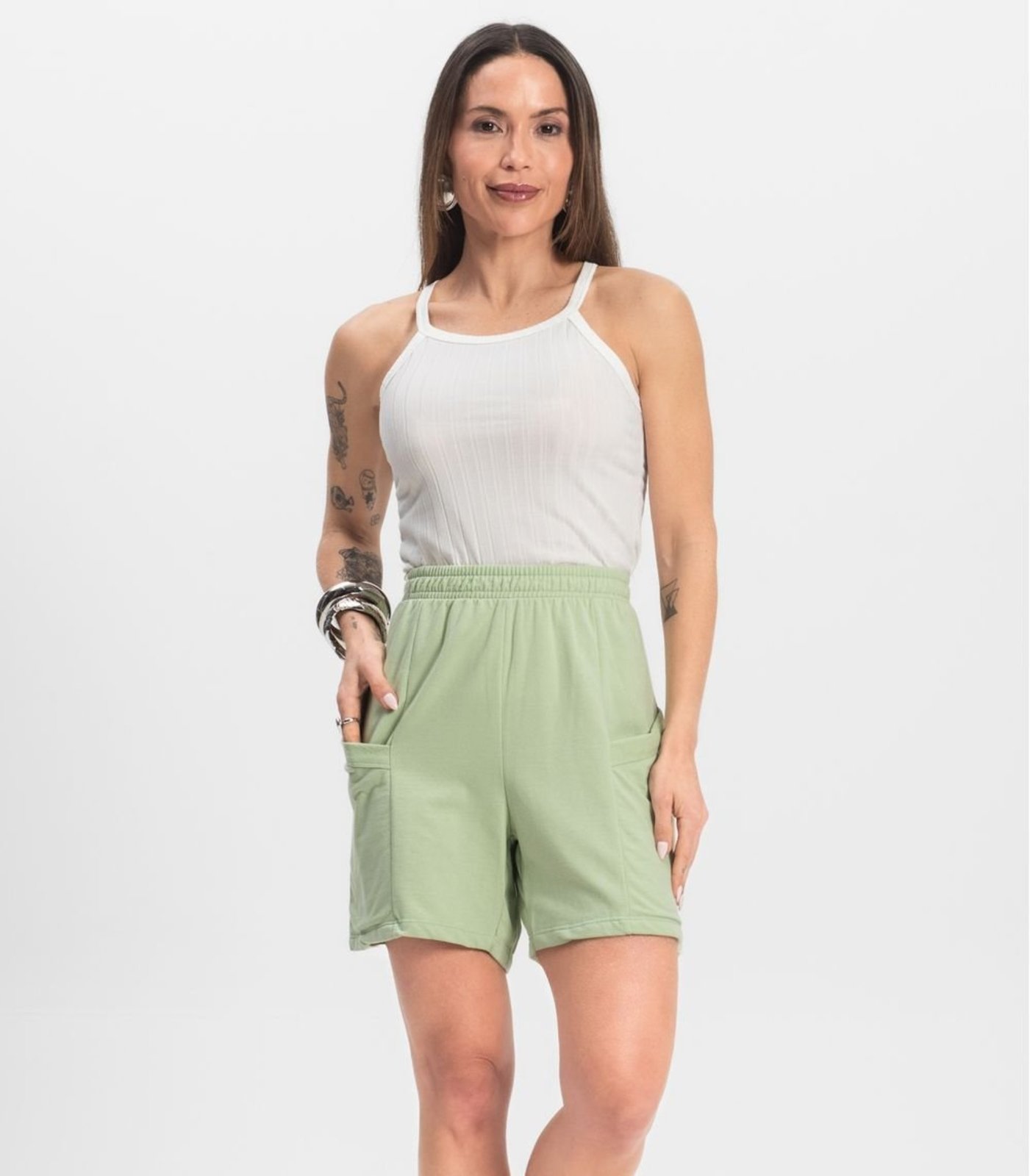 Shorts Feminino Moletinho Infinita Cor Verde