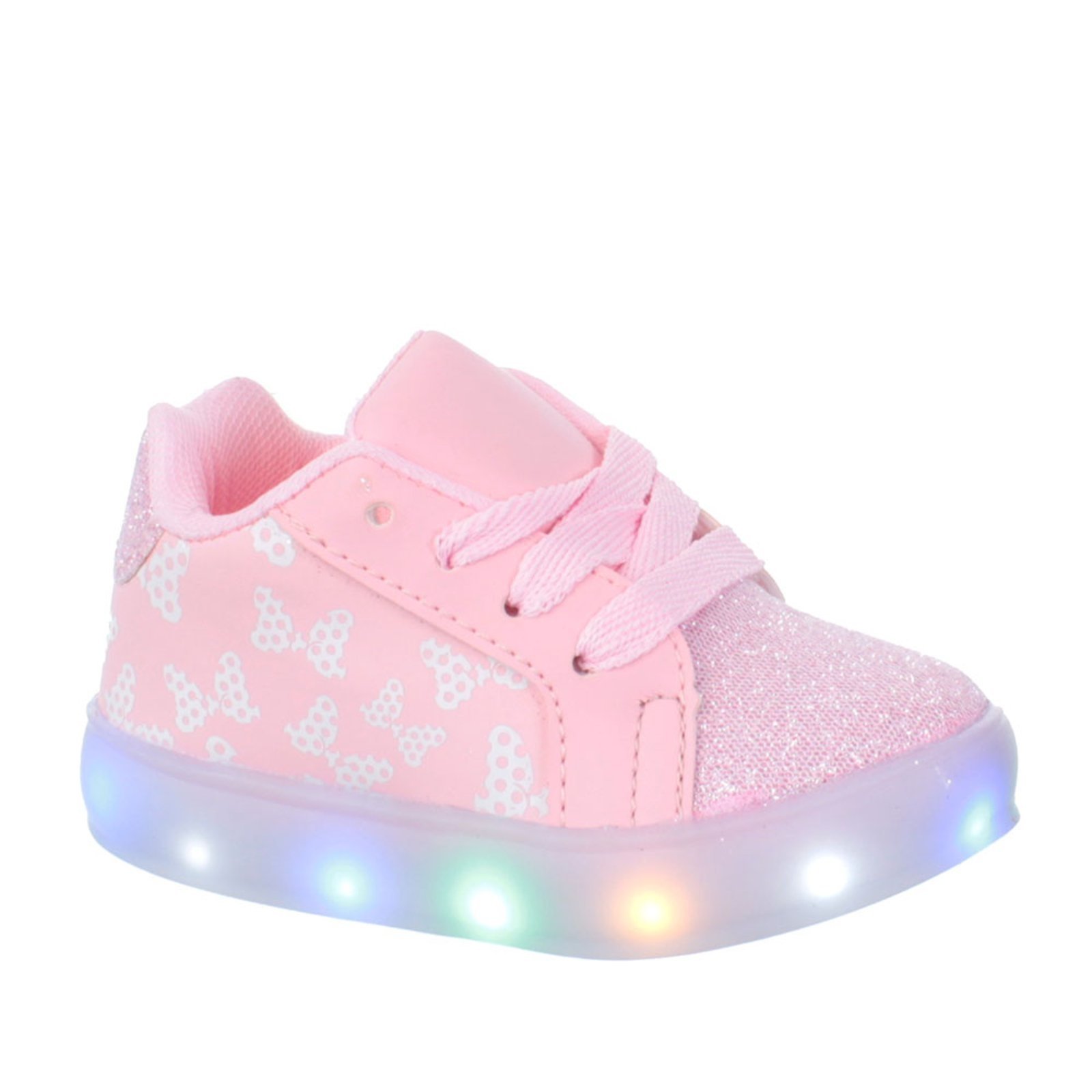 Infantil - Tenis Calçado Menina Com Luz Led Glitter Feminino Branco ou Rosa