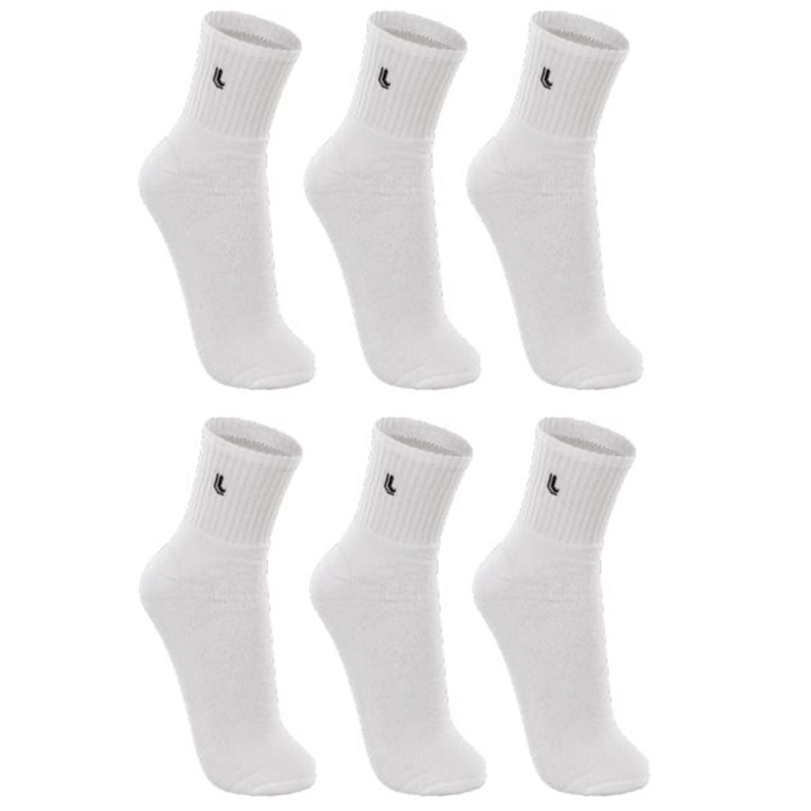 Vista 2 Kit 06 Pares Meias Lupo Cano Média Sport branco Lupo branco