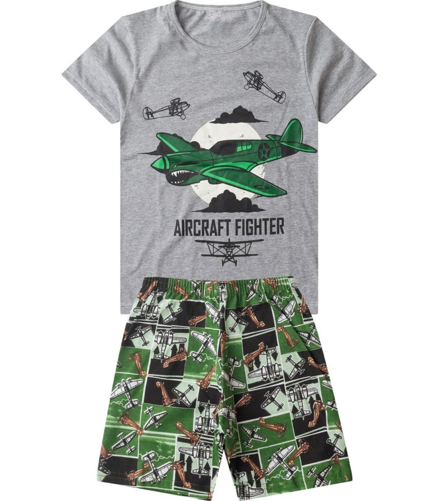 Pijama Menino Brilha No Escuro Select Cinza