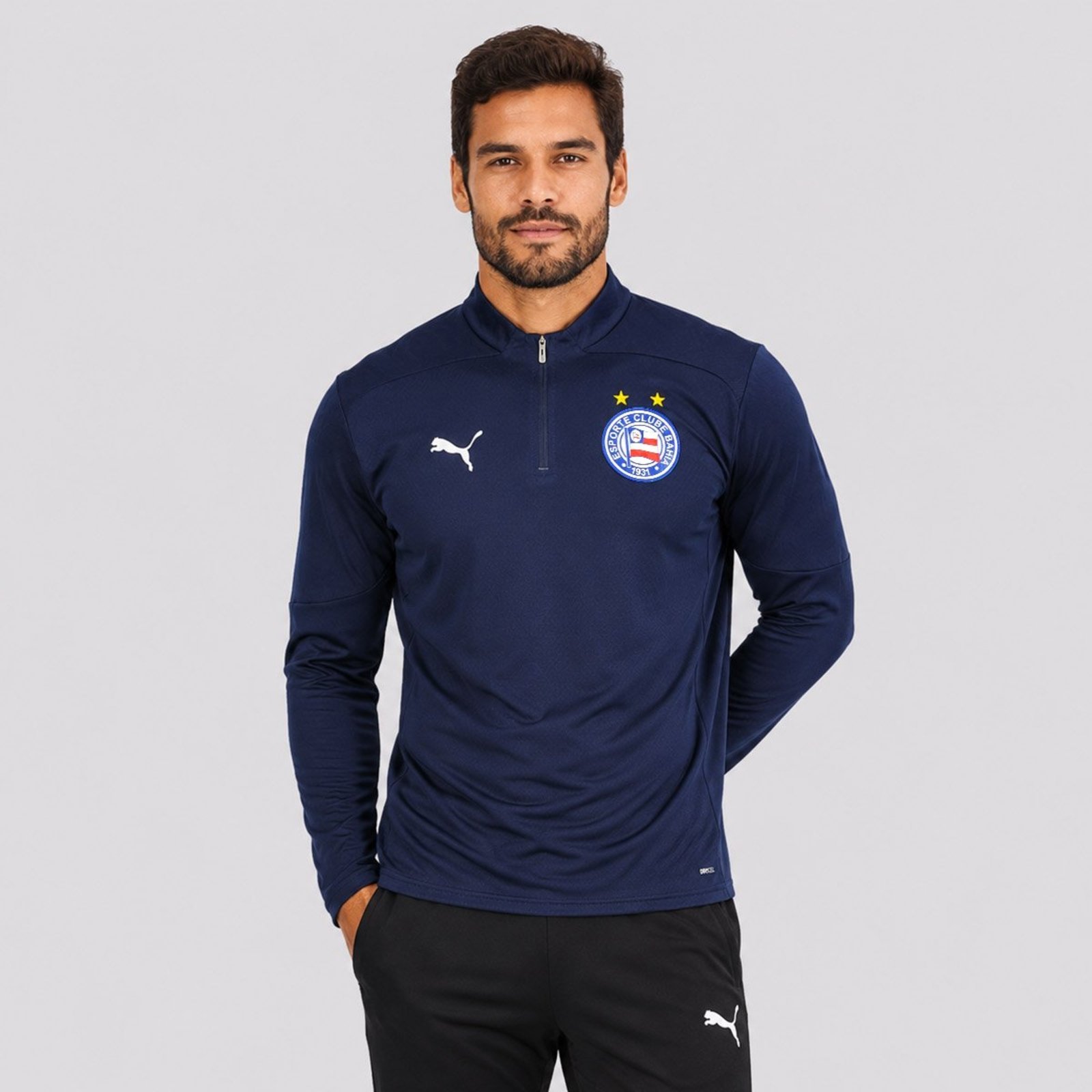 Blusão Puma Bahia Treino 1/4 Zip Top Marinho