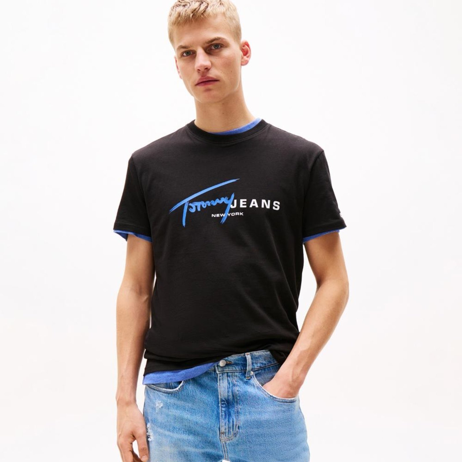 Vista 2 Camiseta Assinatura Dna Tommy Jeans - EEG branco Tommy Jeans branco