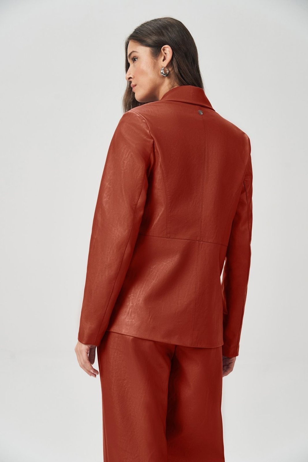 Vista 3 Blazer Fashion PU Feminino Acostamento ACOSTAMENTO MASCULINO preto ACOSTAMENTO MASCULINO preto