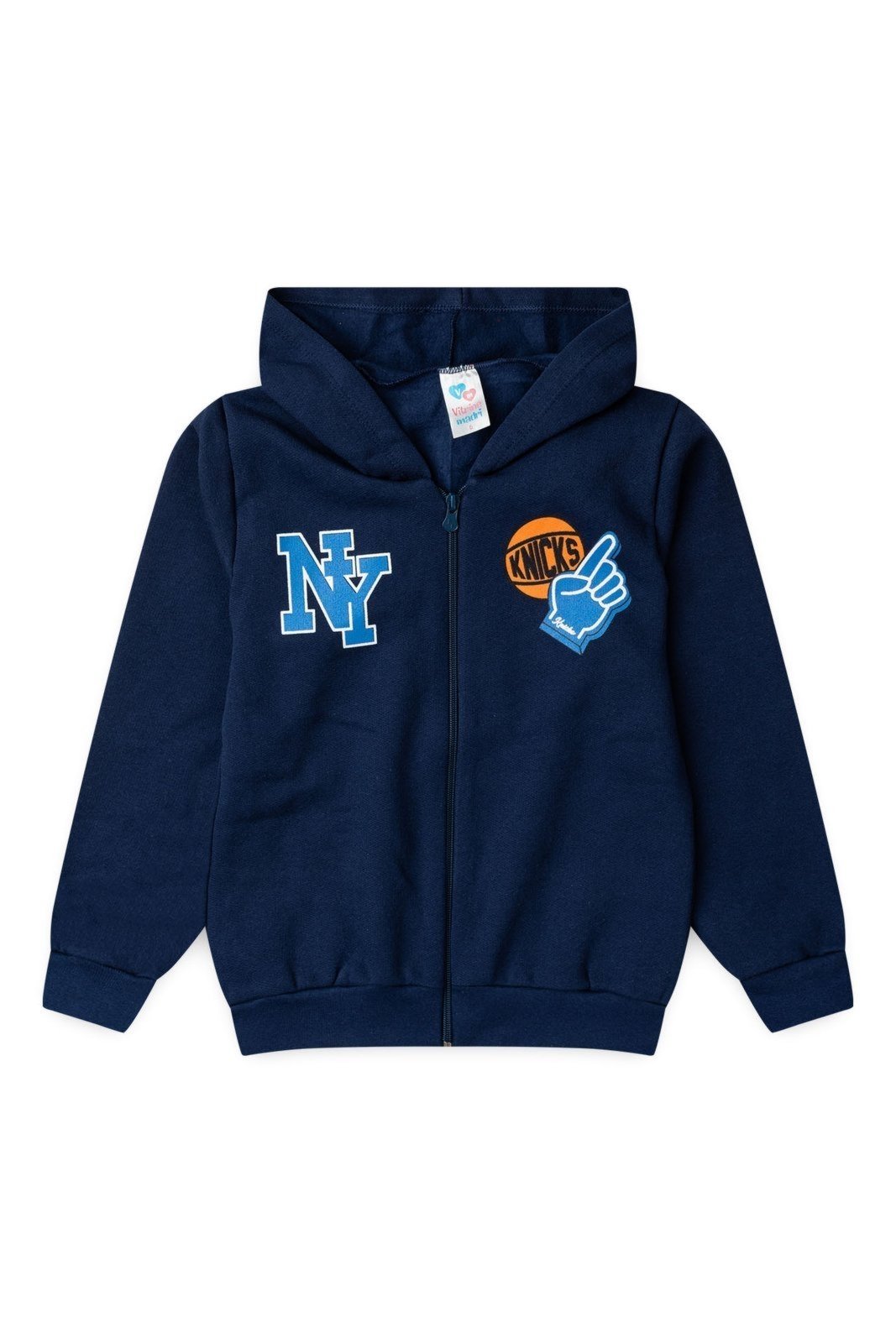 Infantil - Jaqueta Moletom Menino c/ Capuz e Zíper New York Knicks