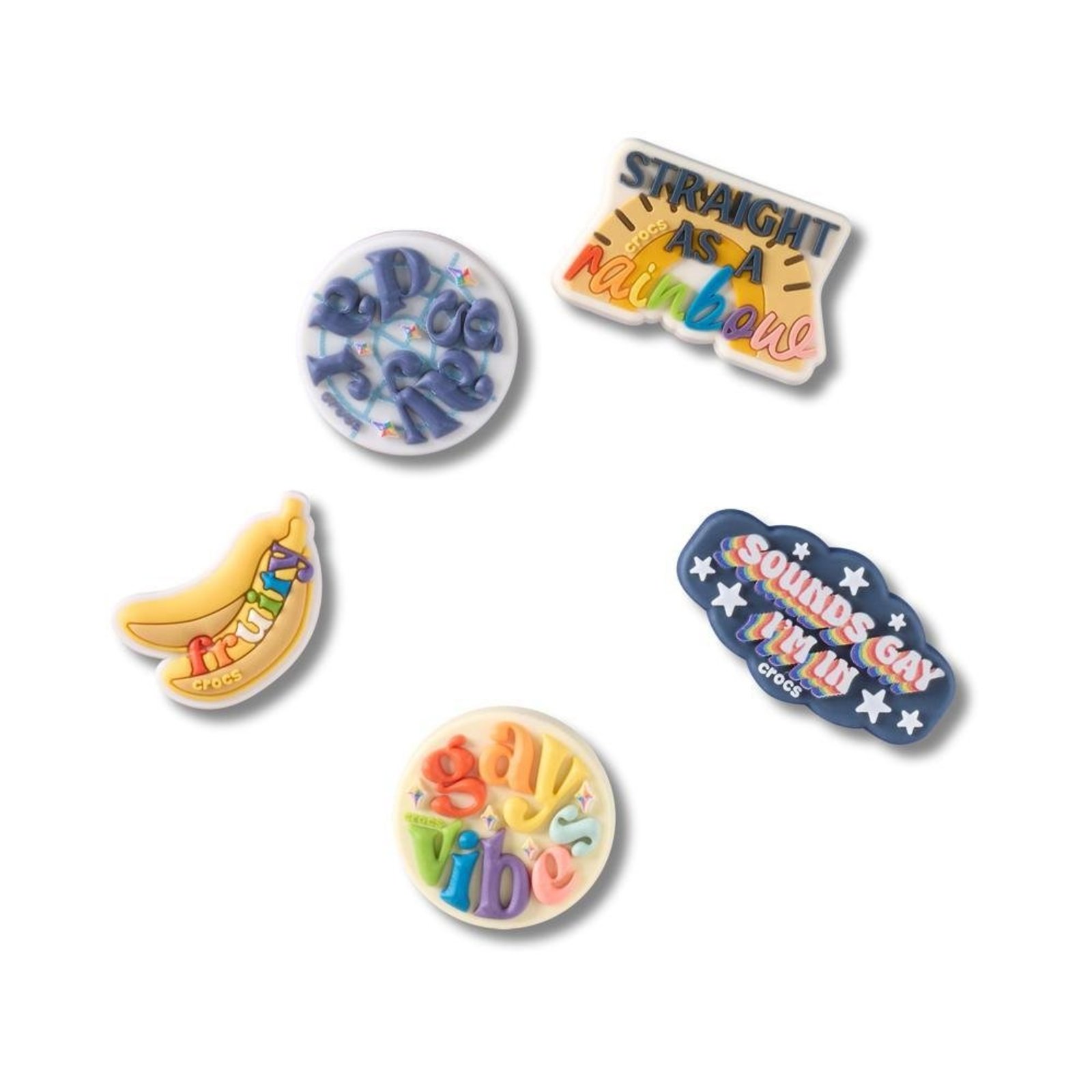 Infantil - Jibbitz™ Orgulho Irreverente Pack Com 5 Peças Único Branco