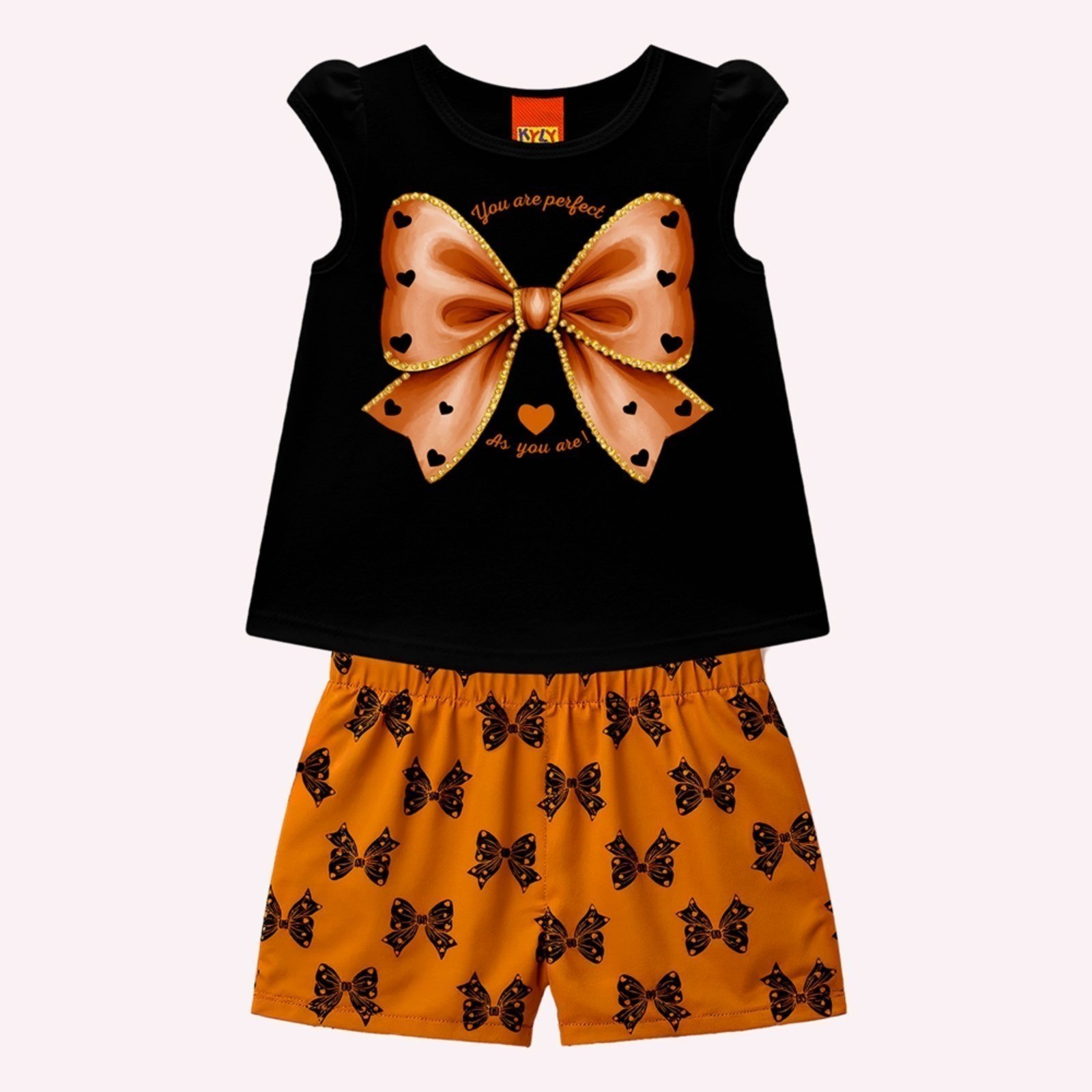 Vista 2 Infantil - Conjunto Menina Laços Kyly off-white Kyly off-white