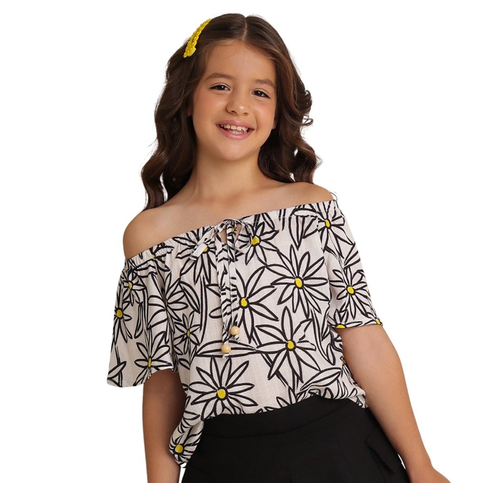 Infantil - Blusinha Juvenil Look Jeans Estampada