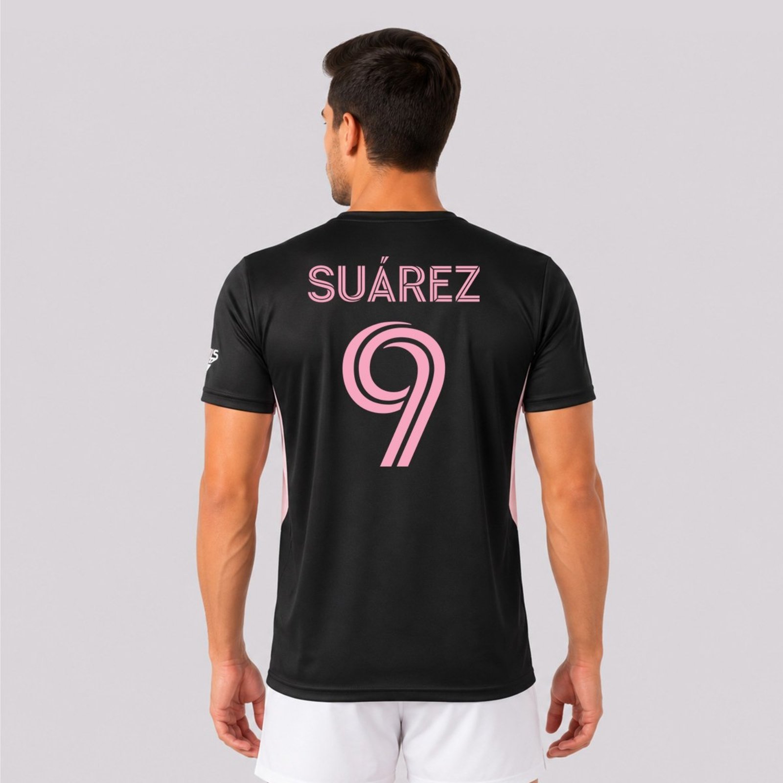 Camisa Inter Miami Dry II Preta e Rosa 9 Suárez
