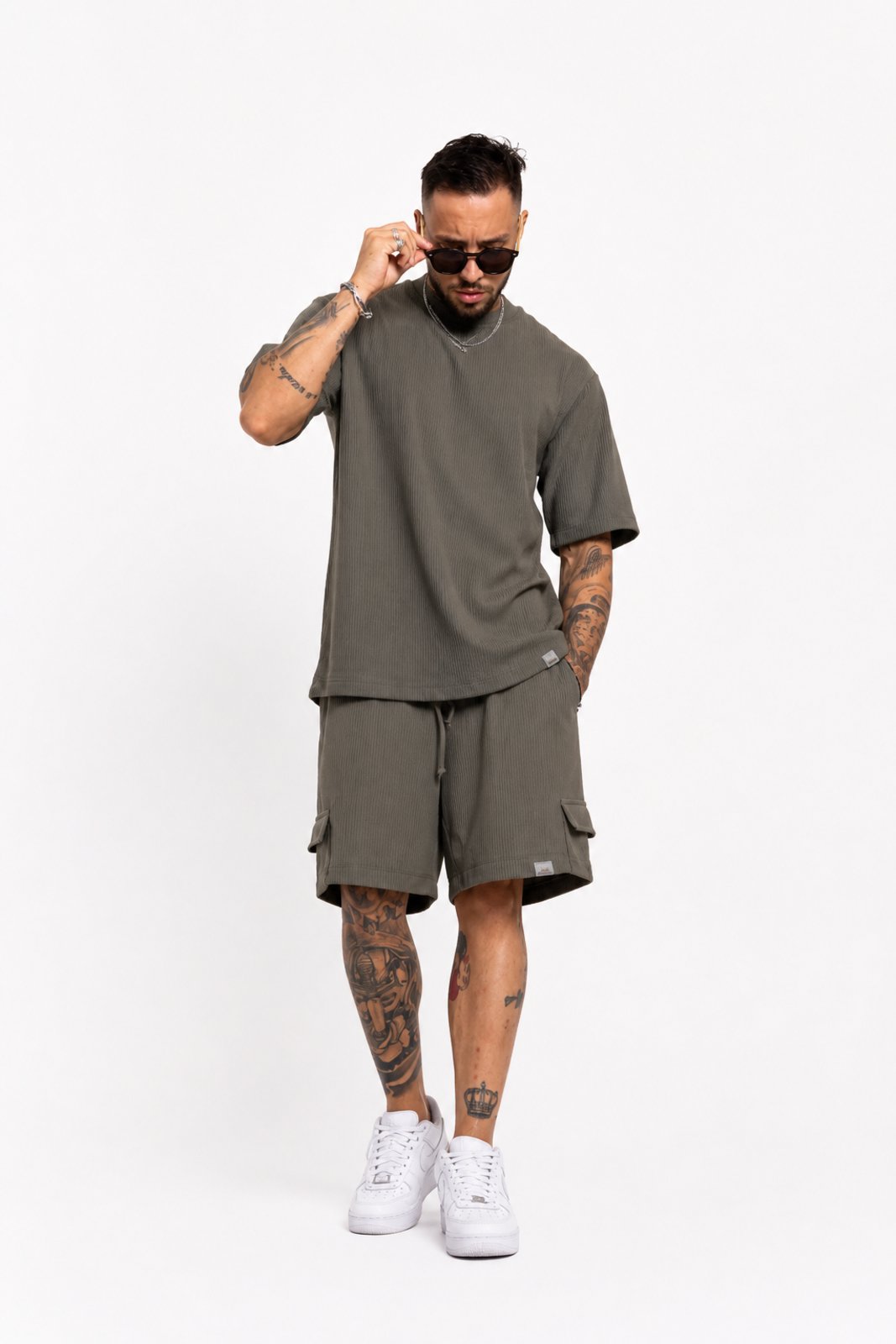 Conjunto Canelado D Bell Casual Cinza
