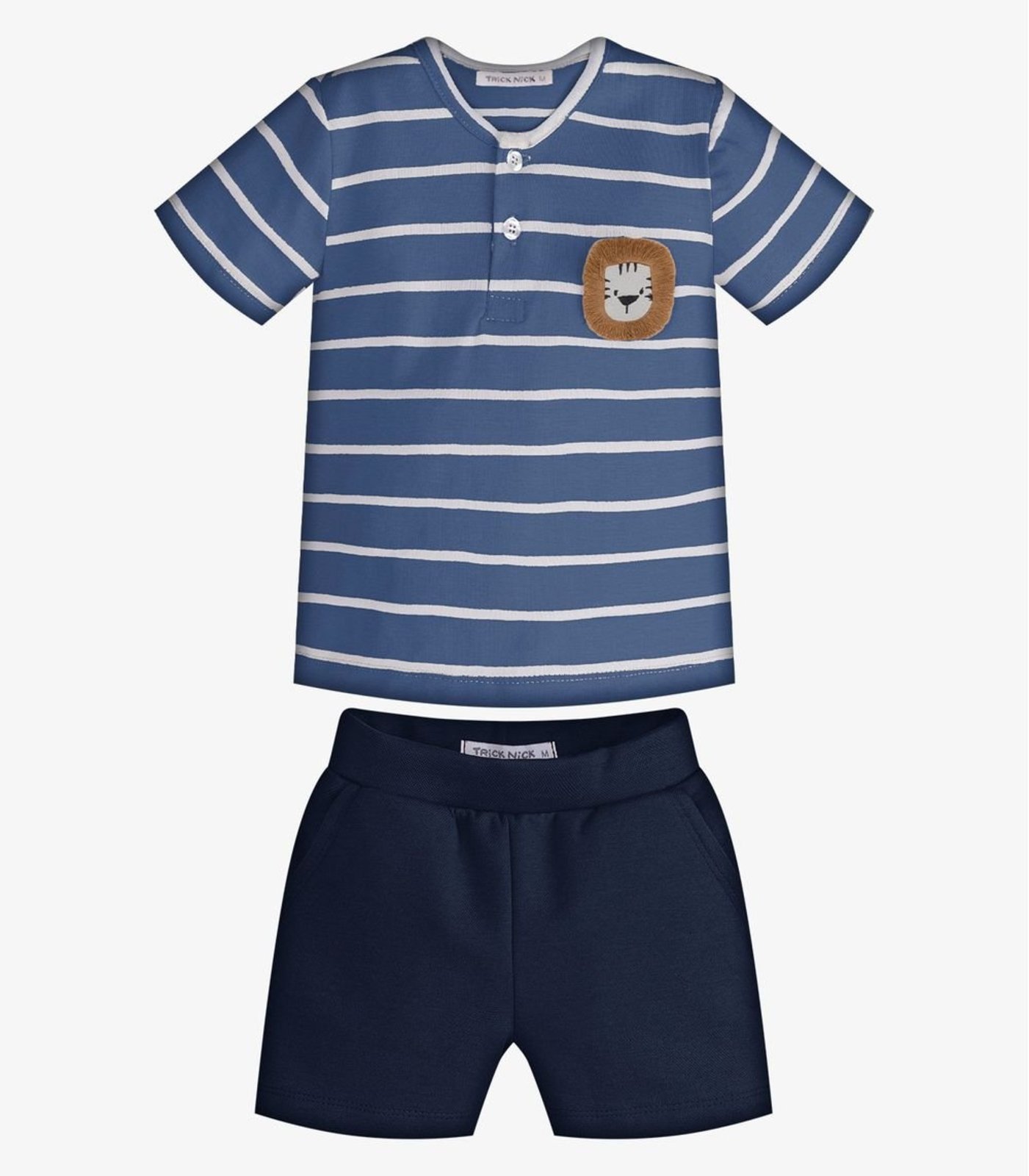 Infantil - Conjunto Camiseta Com Bermuda Trick Nick Azul