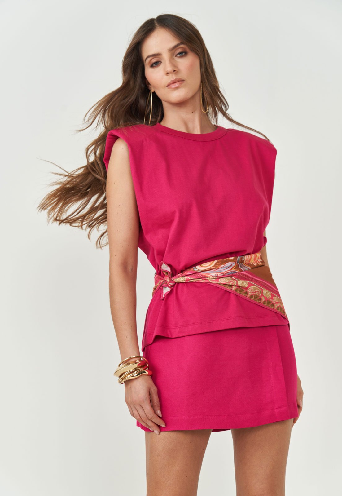 Vista 2 Camiseta Feminina Colcci Ombreira pink Colcci pink