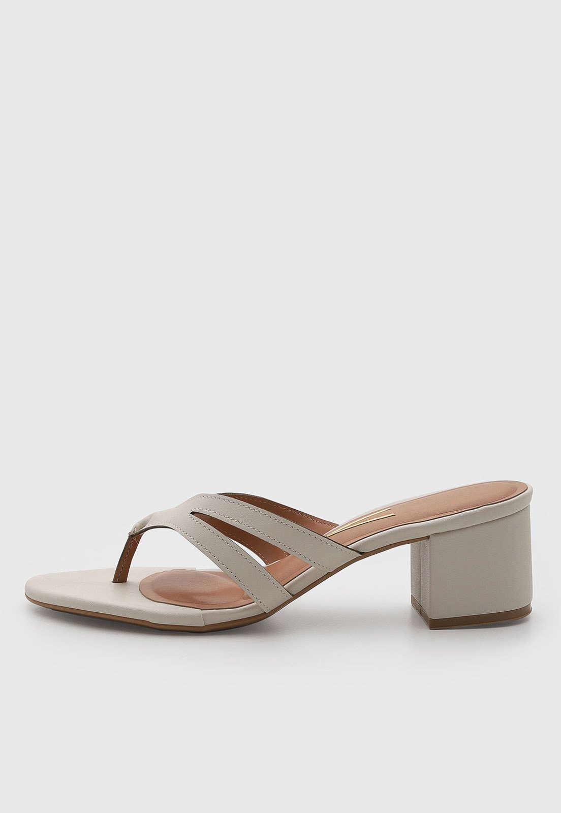 Sandália Feminina Vizzano Salto Bloco Tiras Cruzadas Off-White