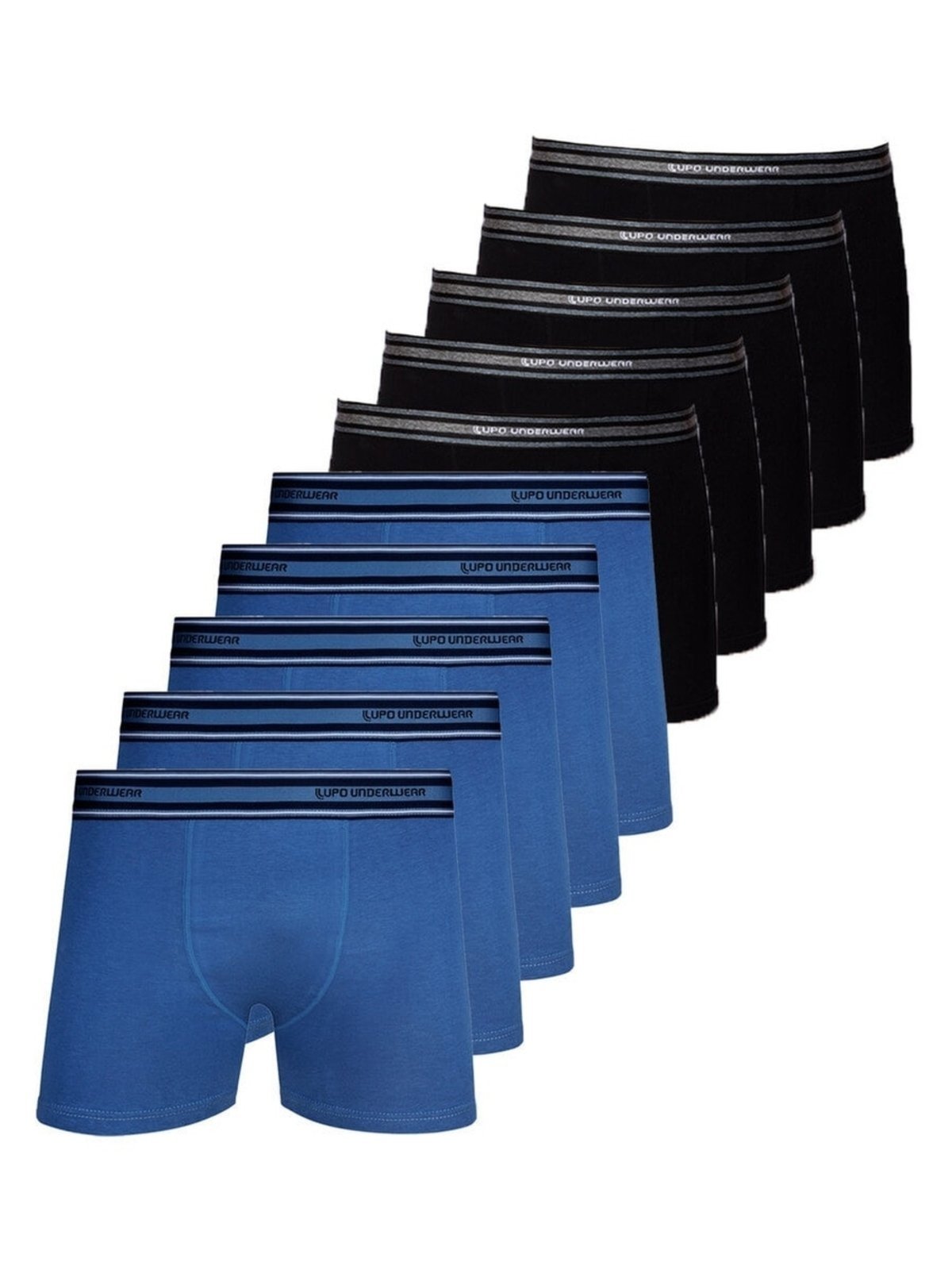 Kit com 10 Cuecas Boxer Lupo 523-003 Preto