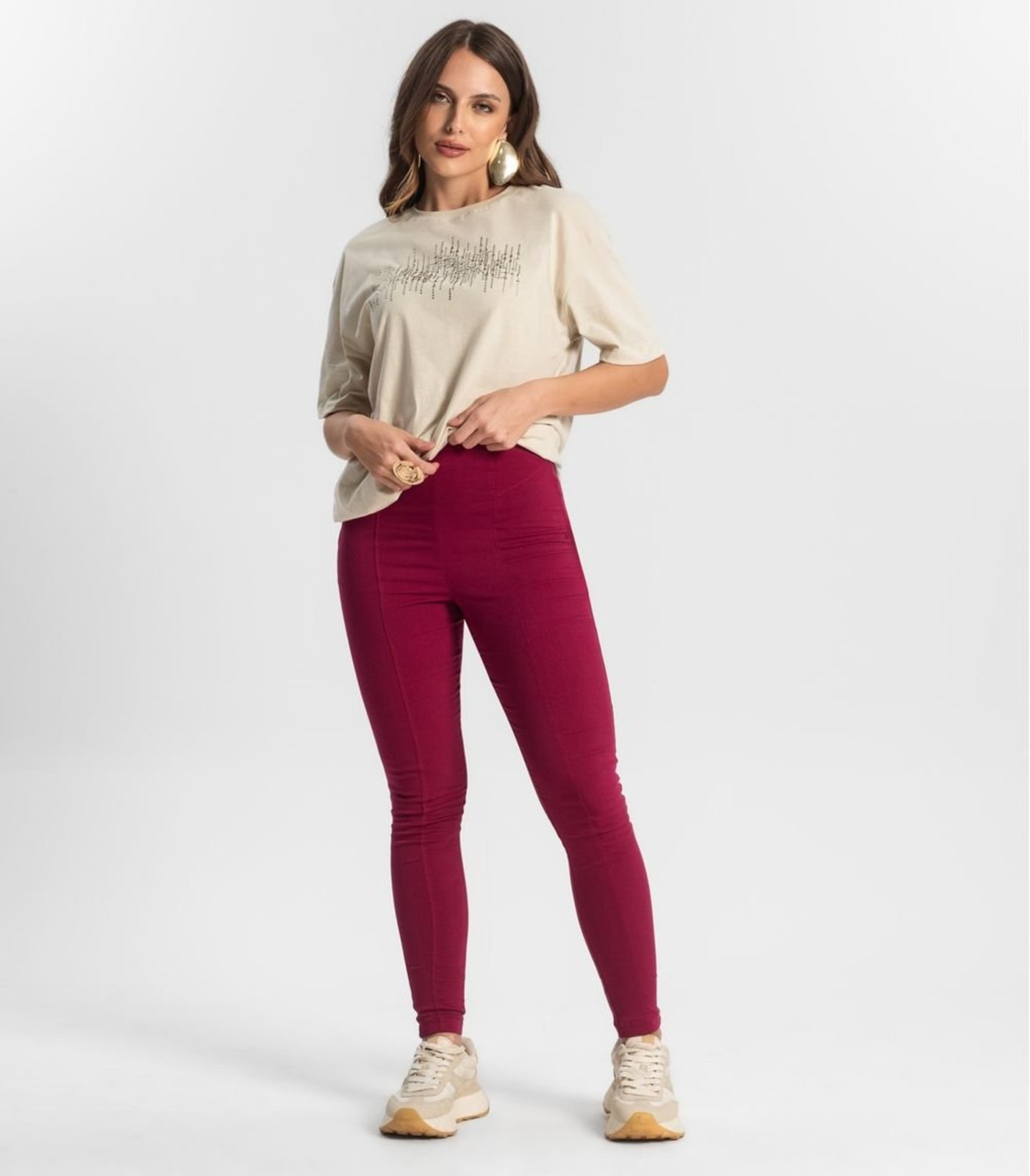 Vista 3 Legging Feminina Em Bengaline Endless rosa Endless rosa