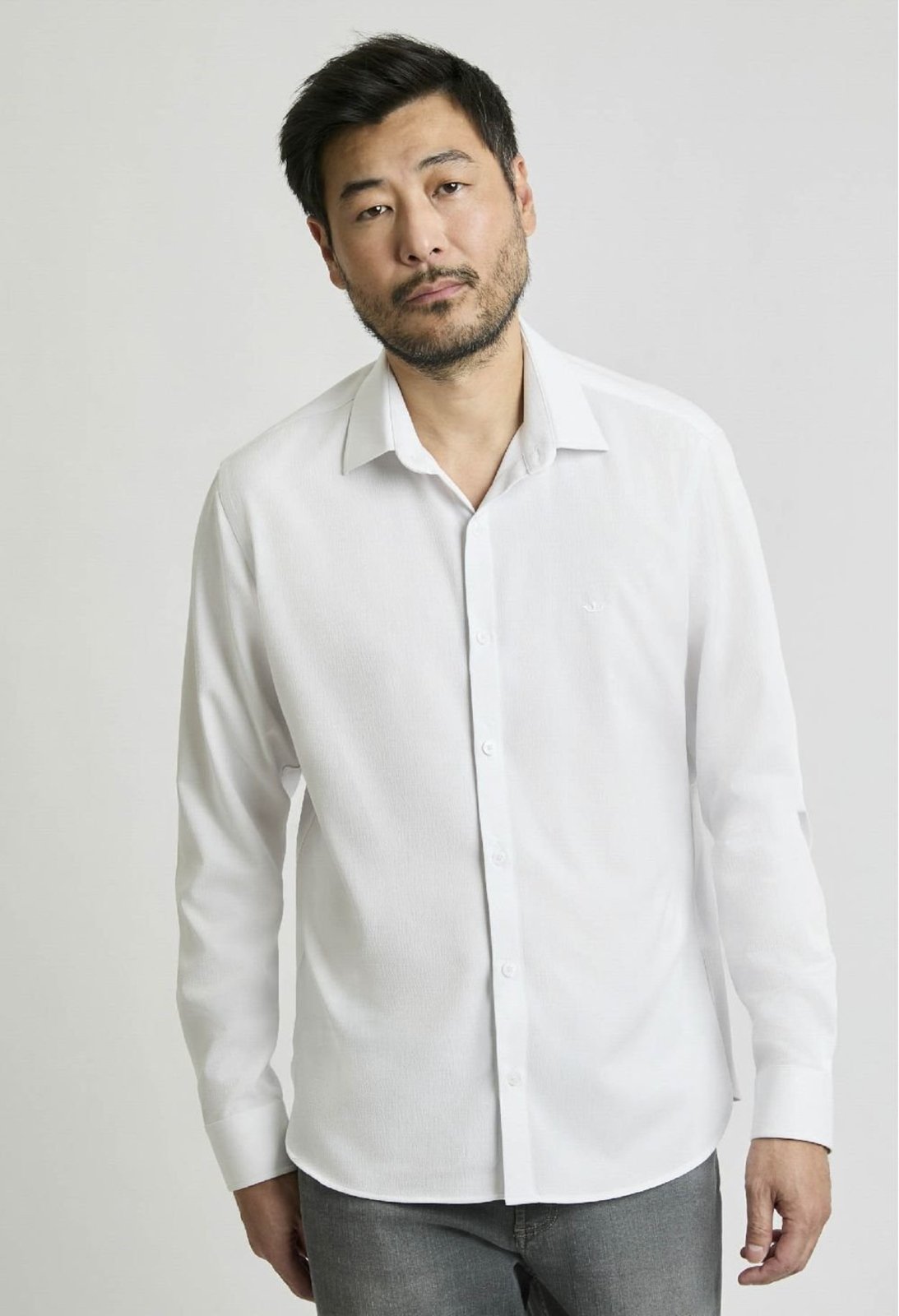 Camisa Docthos Slim Manga Longa Textura CAMISA DOCTHOS SLIM MANGA LONGA TEXTURA 001 BRANCO GG