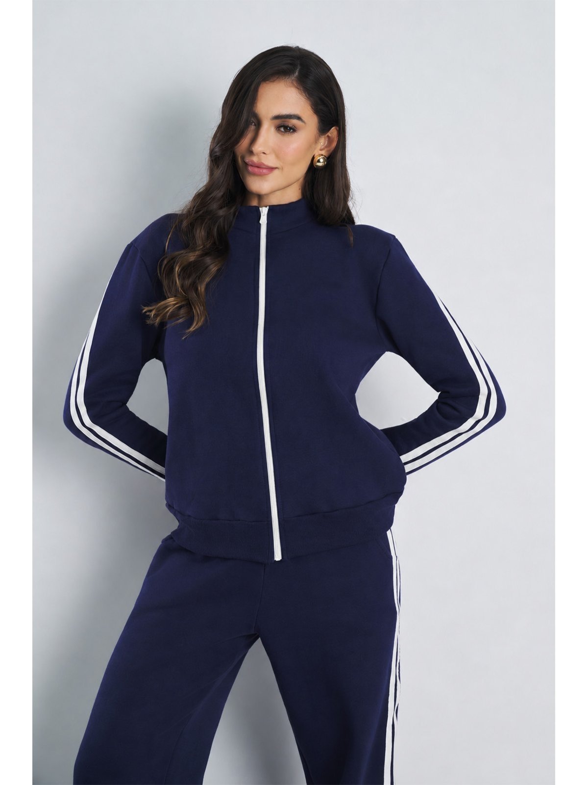 Blusa Moletom Peluciado Oversized Azul Marinho