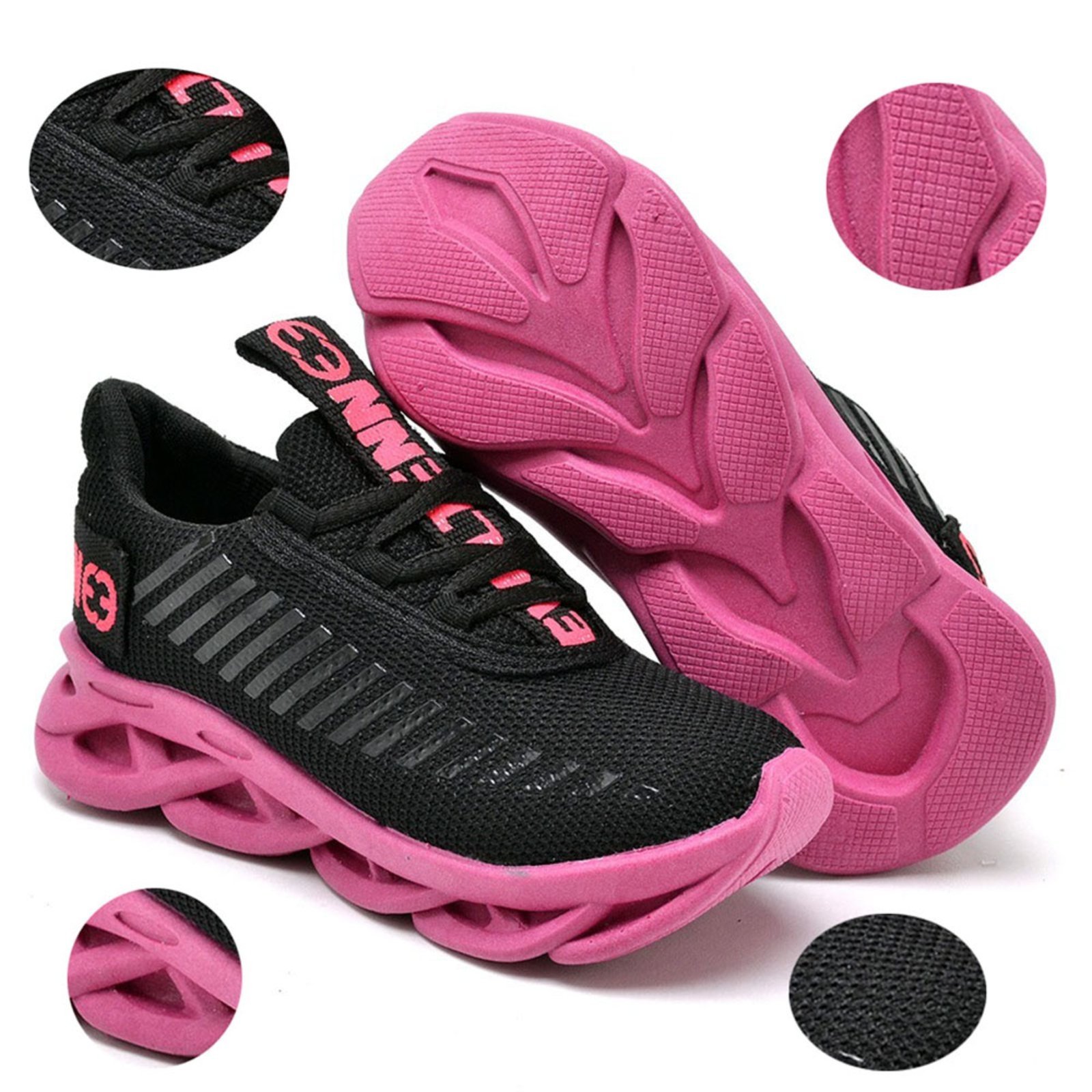 Infantil - Tênis Menina Evoltenn Sola Trança Preto Pink
