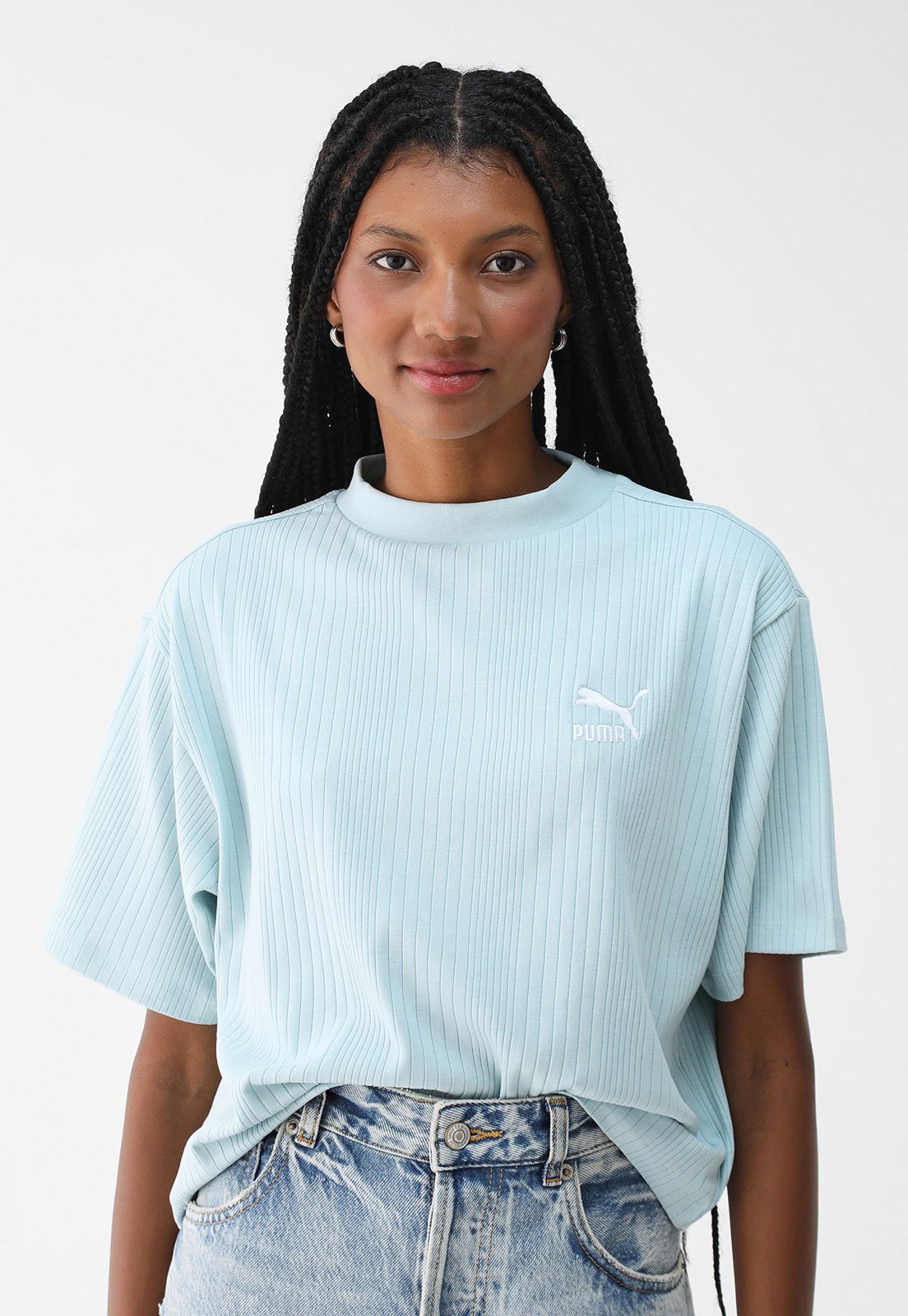 Camiseta Canelada Puma Relaxed Classic Azul