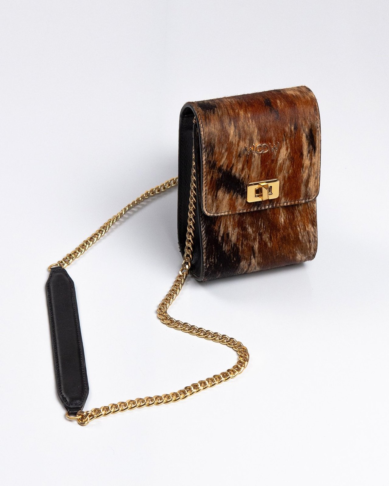 Bolsa Pequena Woow Emily Couro Animal Print