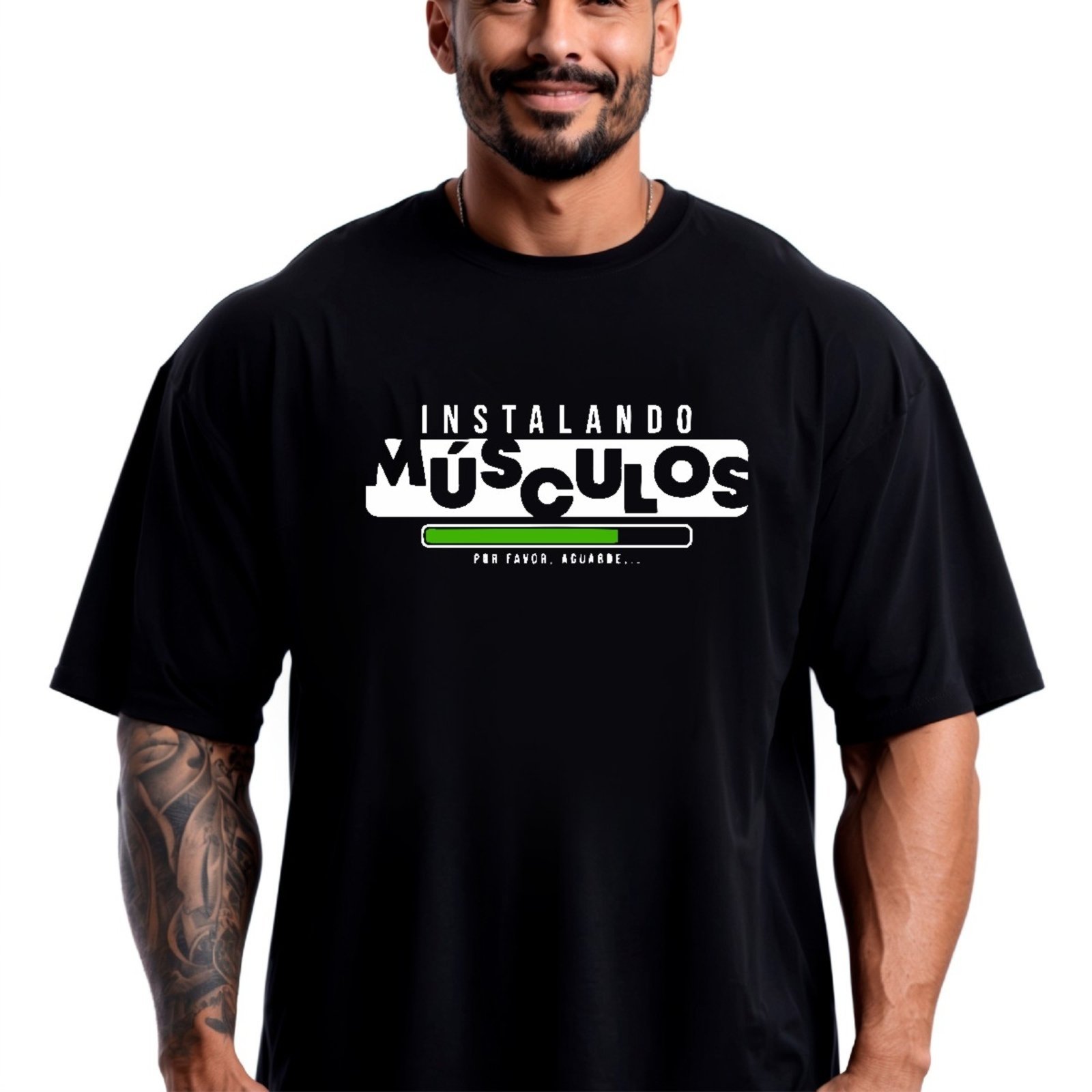 Camiseta Oversized Over Masculina Algodão Academia Preto