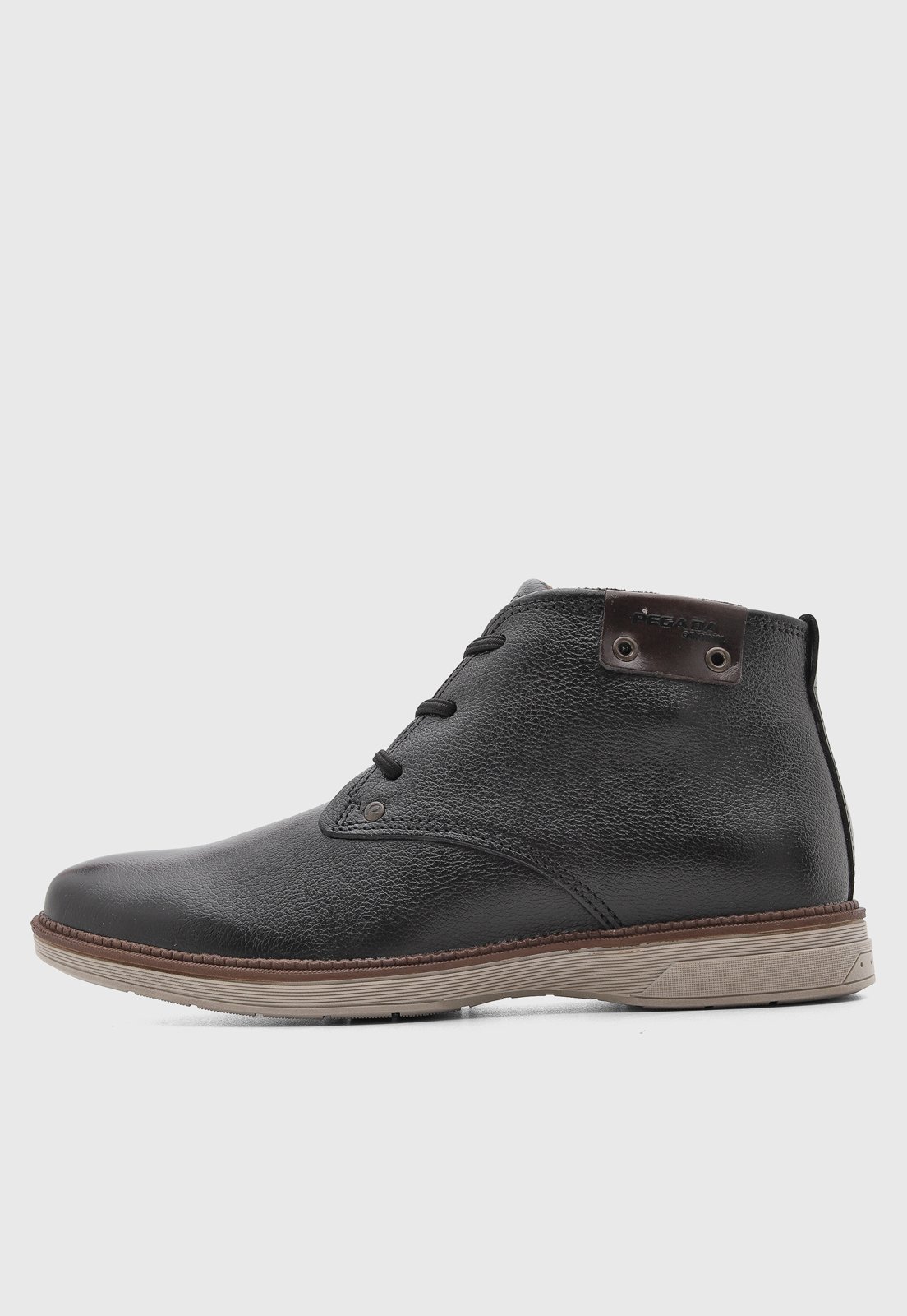Bota Masculina Pegada Couro Cano Médio Preta
