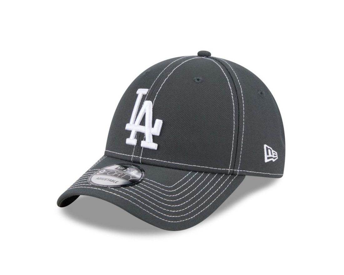 Bone New Era 9FORTY Los Angeles Dodgers Cinza