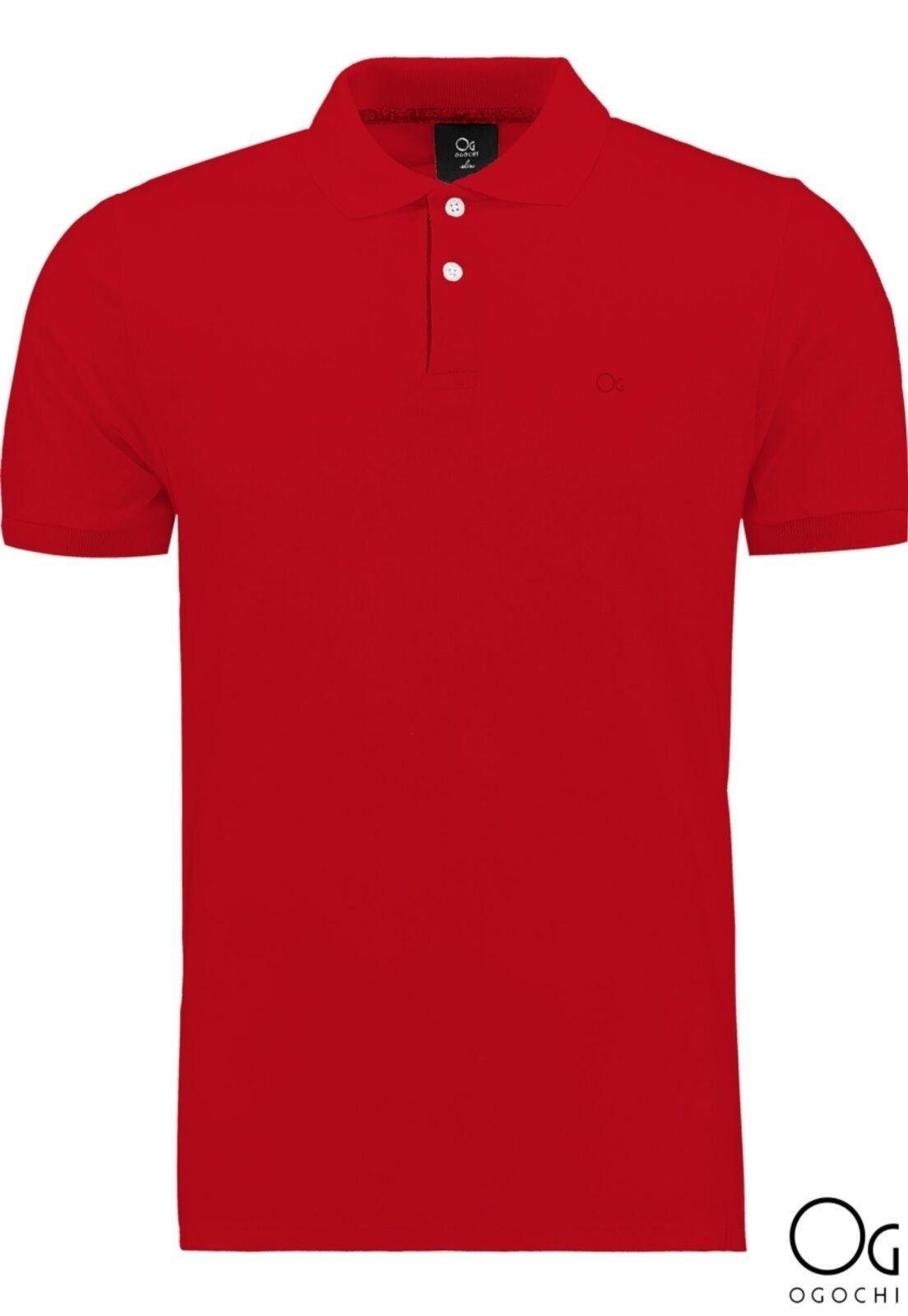 Camisa Polo Basica Ogochi Slim Fit Vermelho Camisa Polo Basica Ogochi Slim Fit Vermelho