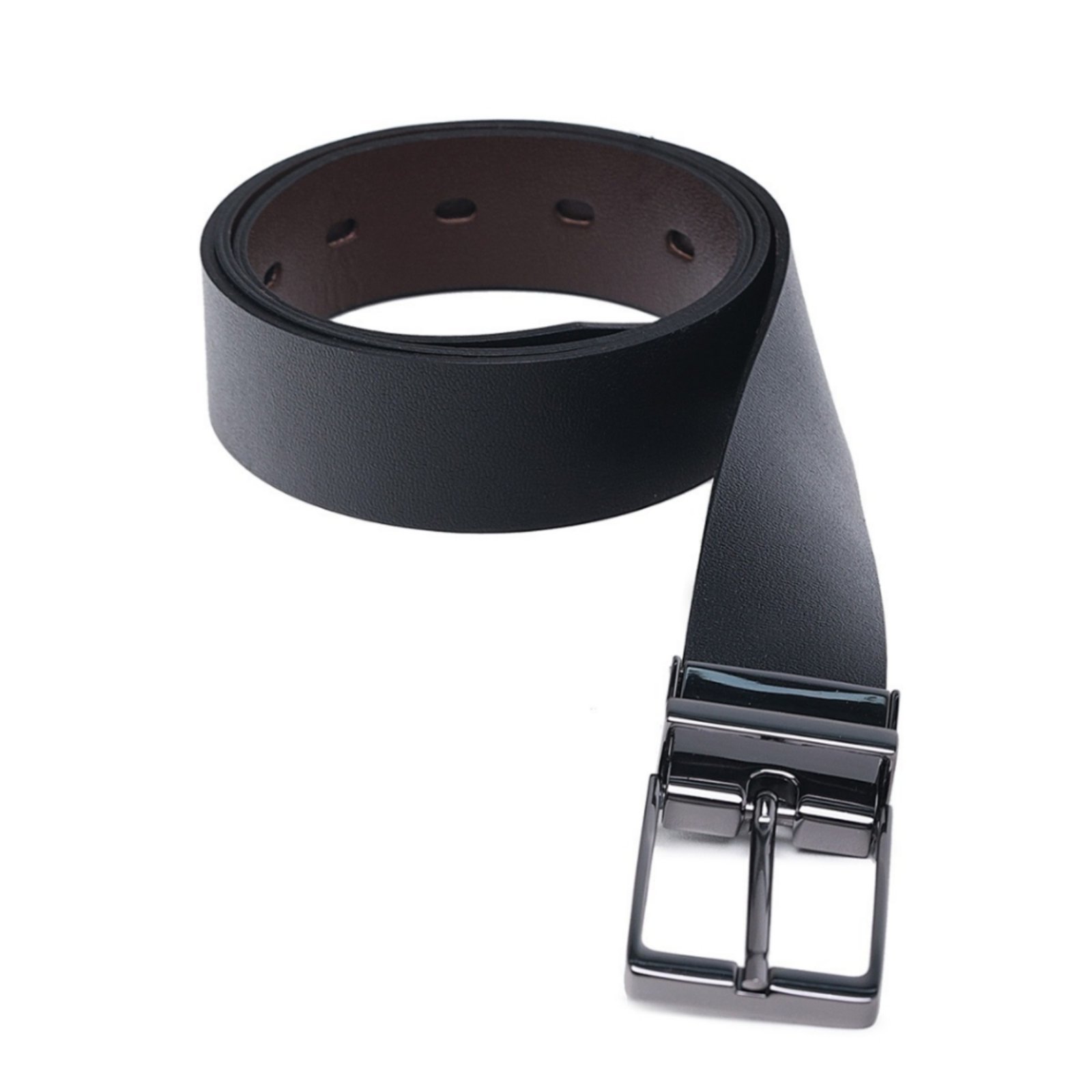 Cinto Dupla Face Social Casual Masculino Couro Preto e Marrom