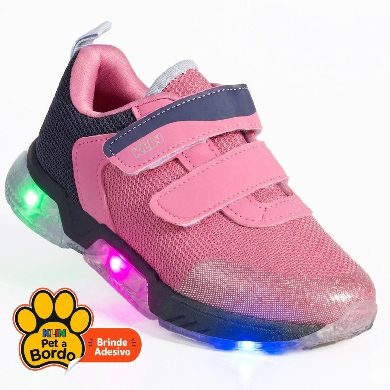 Infantil - Tênis Klin Light Menina com LED - Rosa