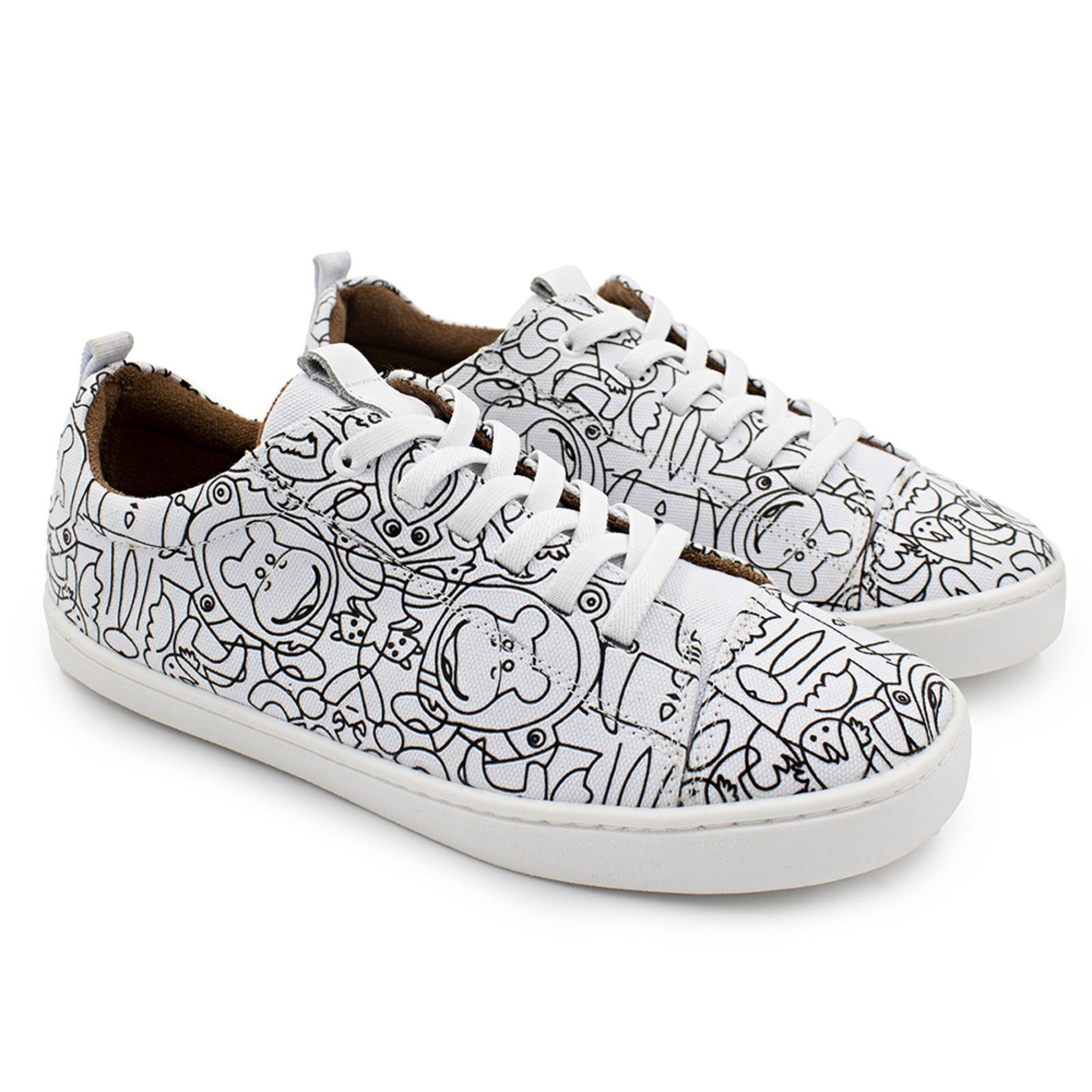 Vista 2 Infantil - Tênis Menino Menina Blue Rabisco Branco Blue Infantis branco blue