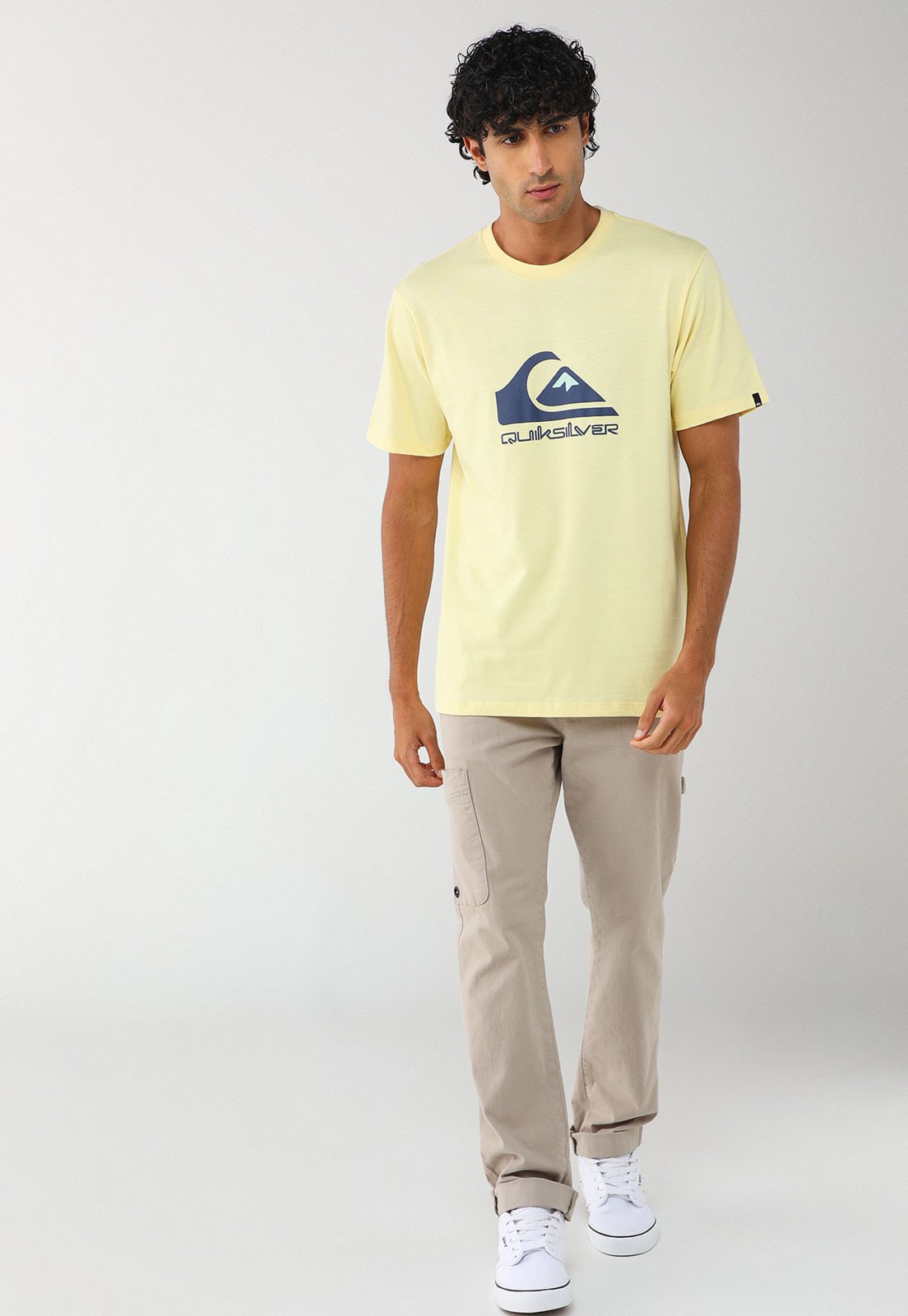 Camiseta Masculina Quiksilver Full Logo Amarela