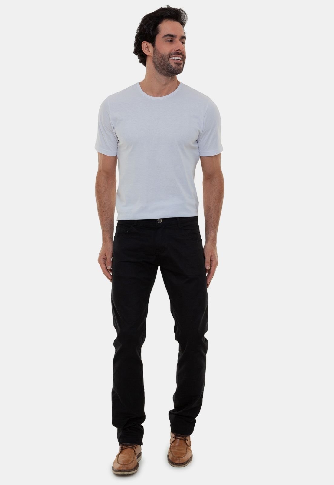 Vista 3 Calça Sarja Masculina Versatti Preta Roma Versatti Jeans preto Versatti Jeans preto