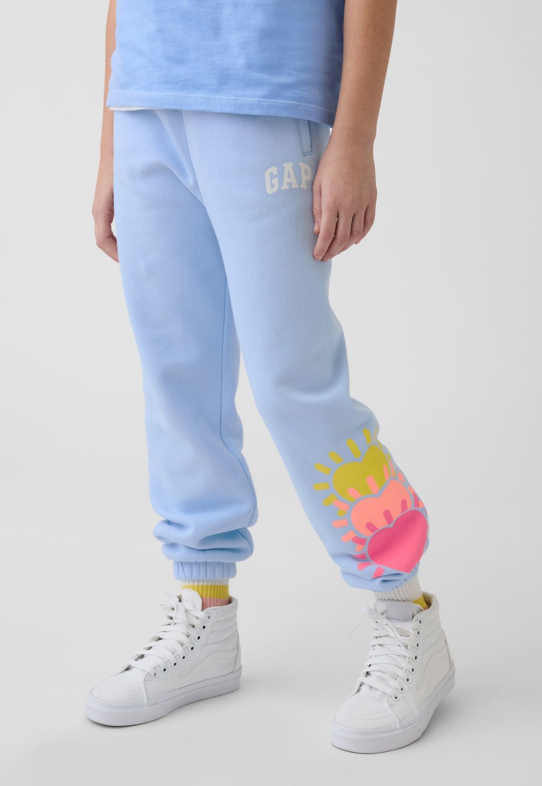 Infantil - Calça GAP Barra Jogger Corações Azul