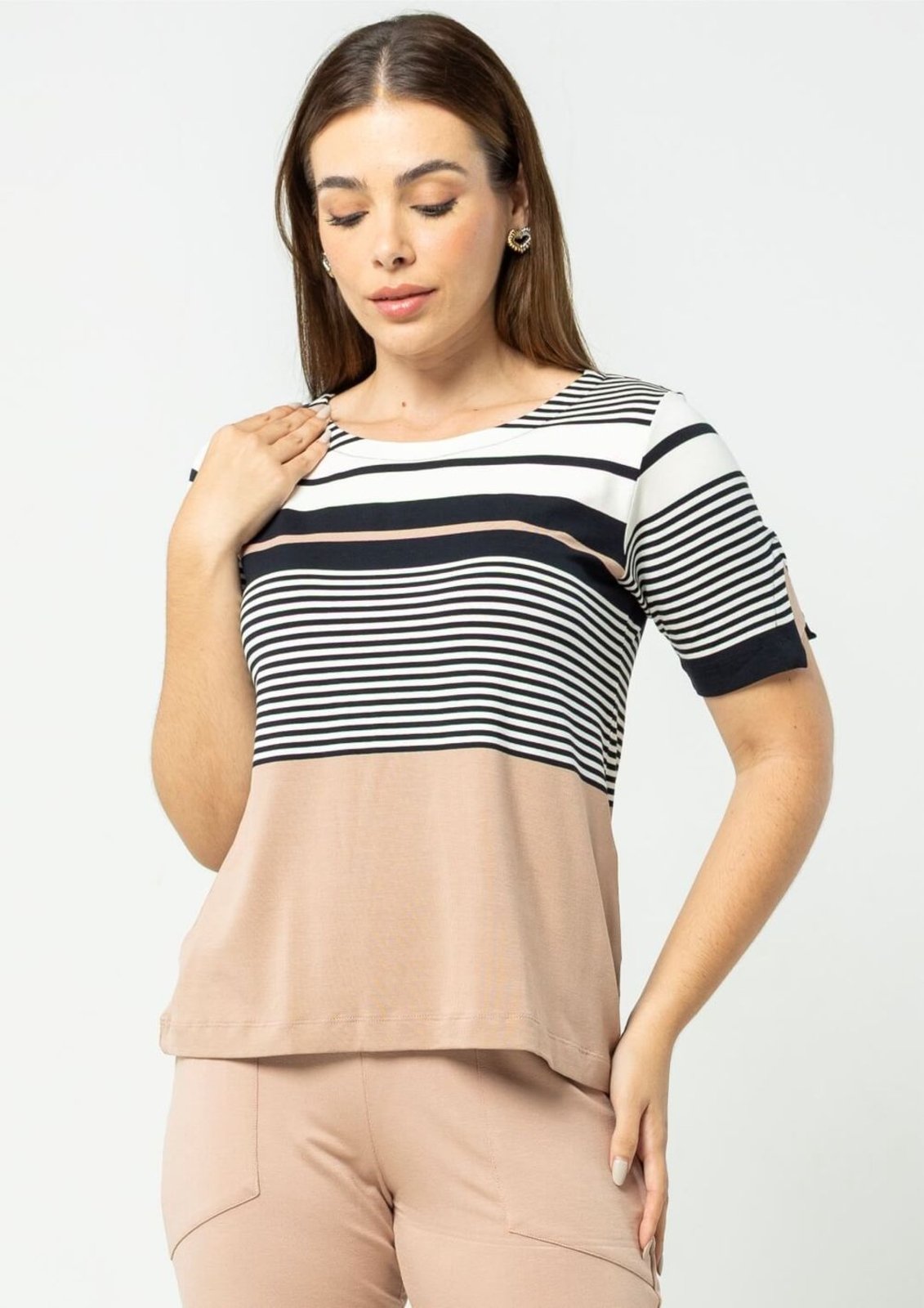 Blusa Pau a Pique Listrada Preto PRETO – M Pau a Pique