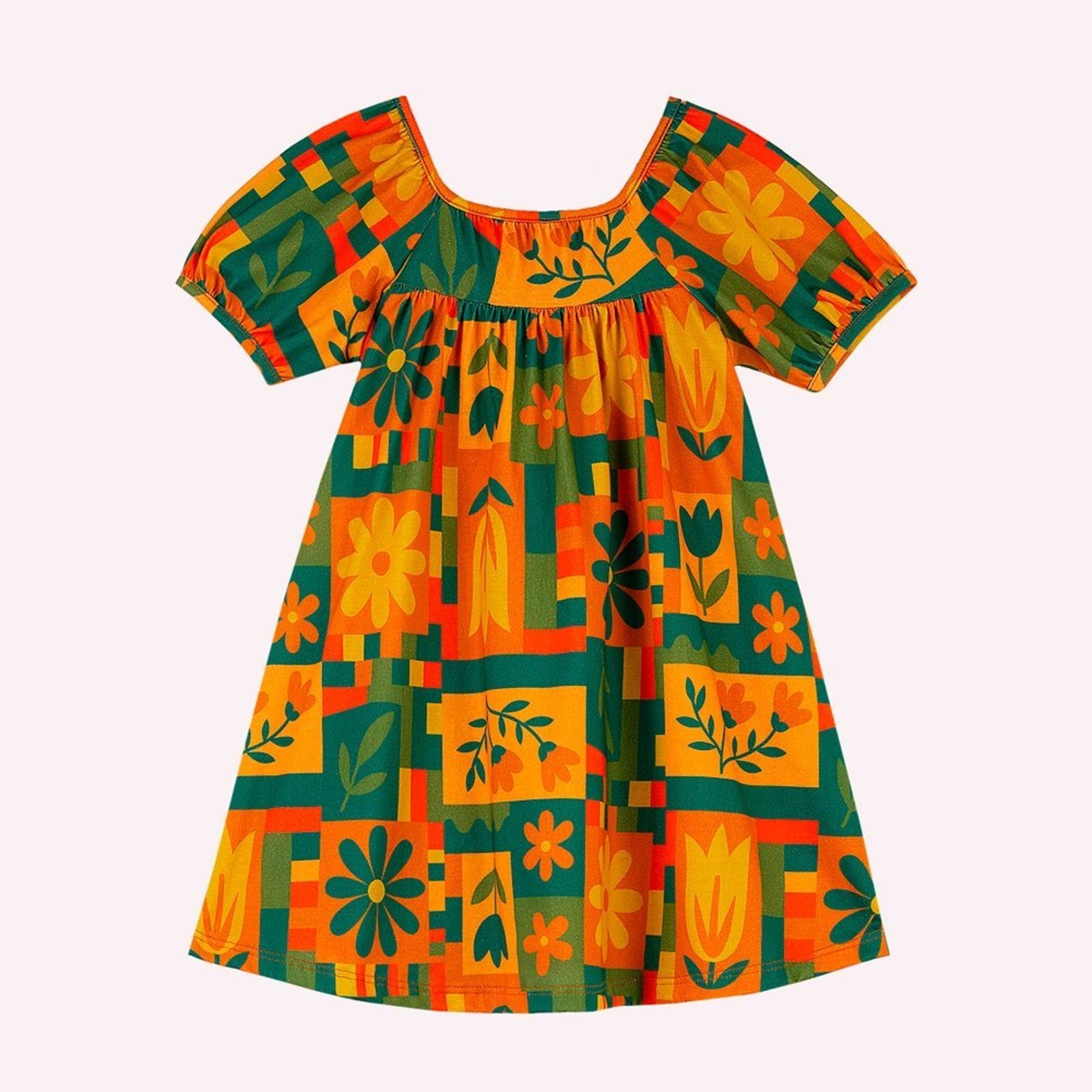Infantil - Vestido Menina Flores Nanai
