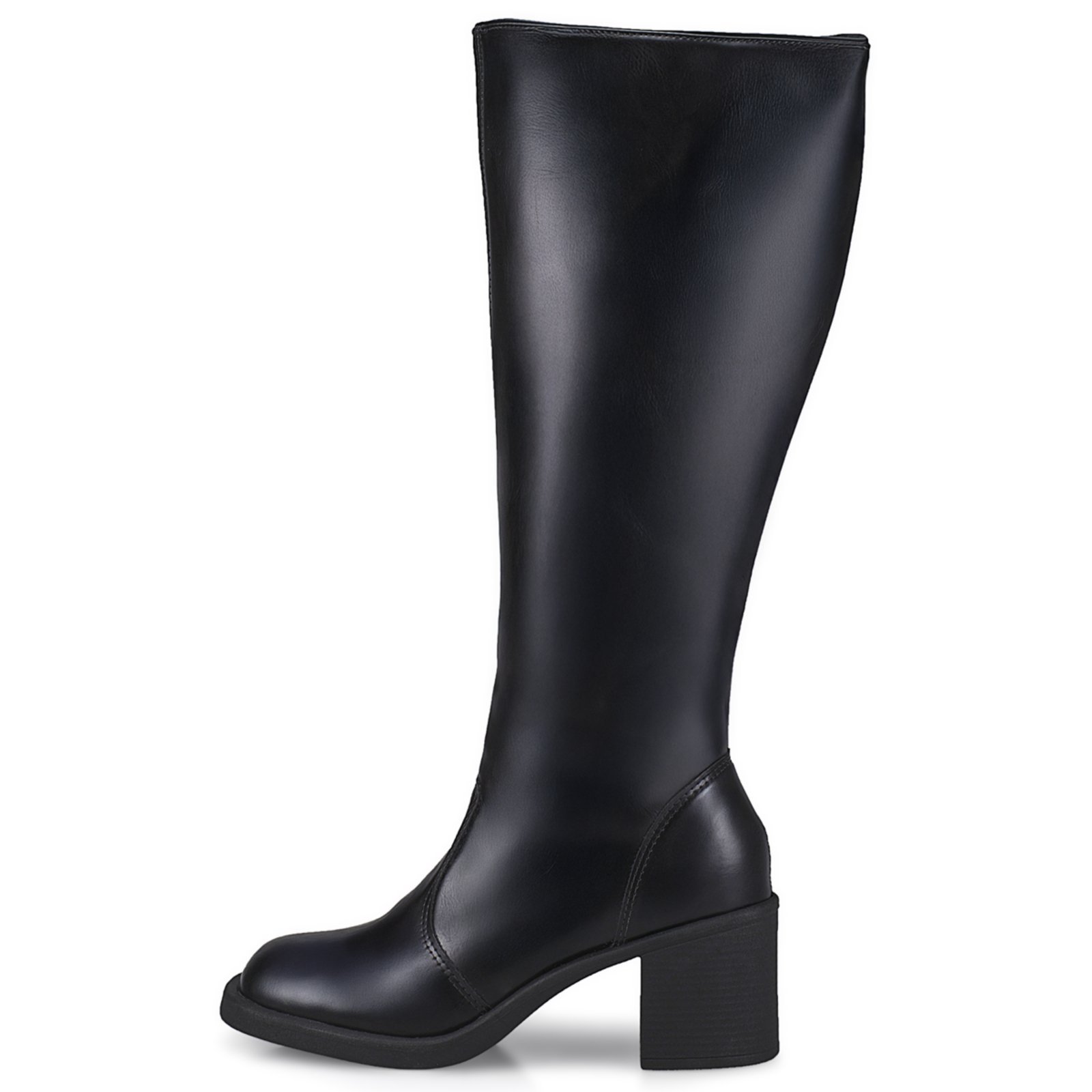 Vista 2 Bota Feminina Cano Alto Salto Bloco Conforto Elegante Montaria 989 LÓRIS SHOES preto LÓRIS SHOES preto