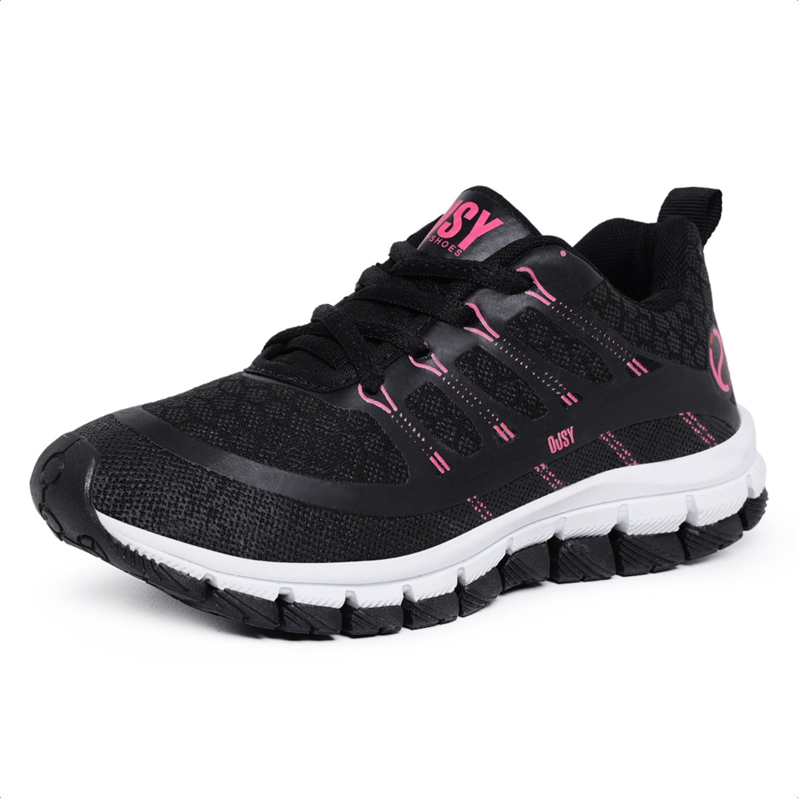Vista 3 Infantil - Kit 2 Pares Tênis Menina Casual Ousy Shoes Leve Conforto Esportivo Escola Passeio Lançamento Combo e Rosa branco/grafite/preto/rosa rosa OUSY SHOES branco/grafite/preto/rosa rosa
