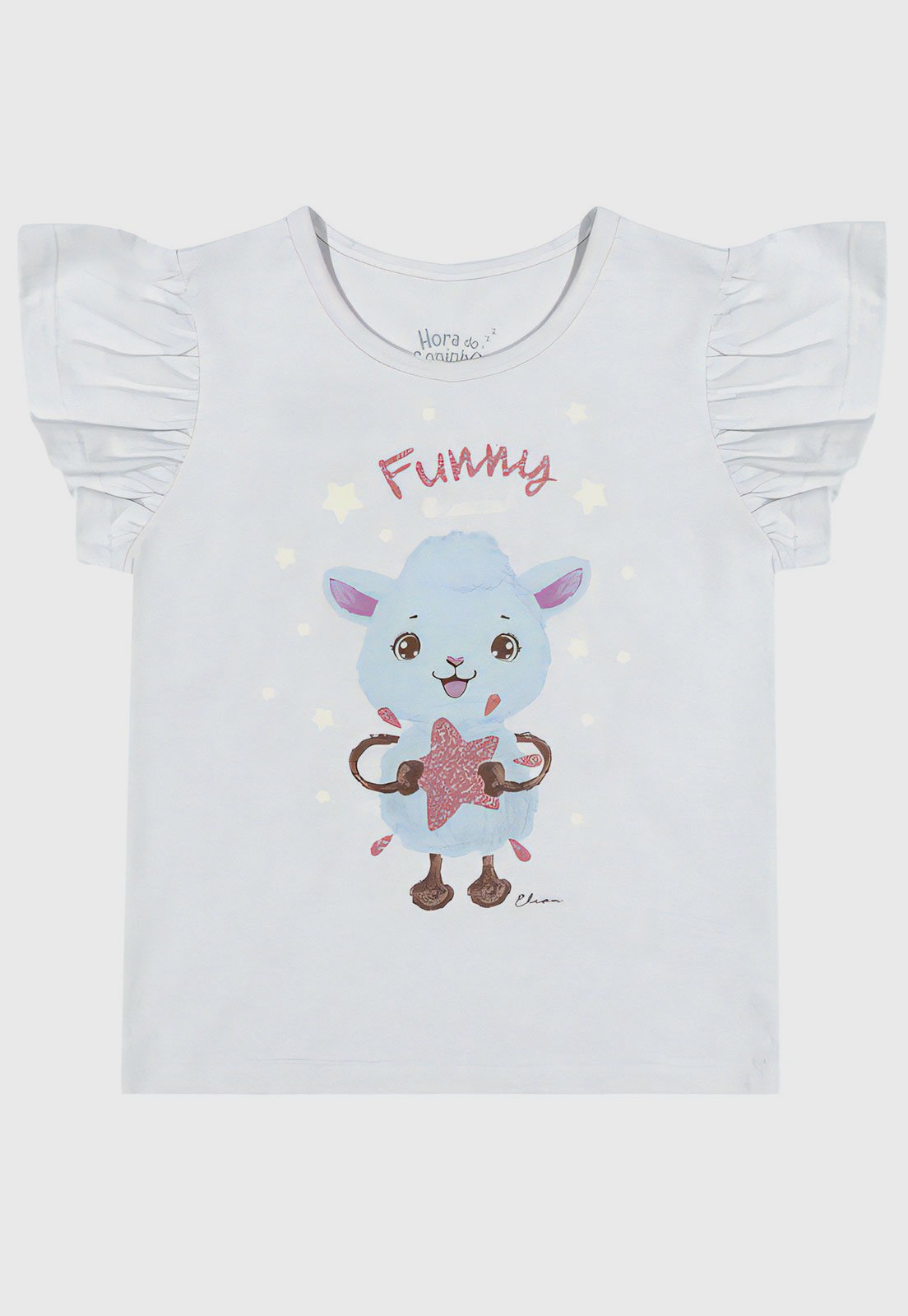 Vista 3 Kit Pijama 2pçs Elian Curto Blusa E Short branco Elian branco