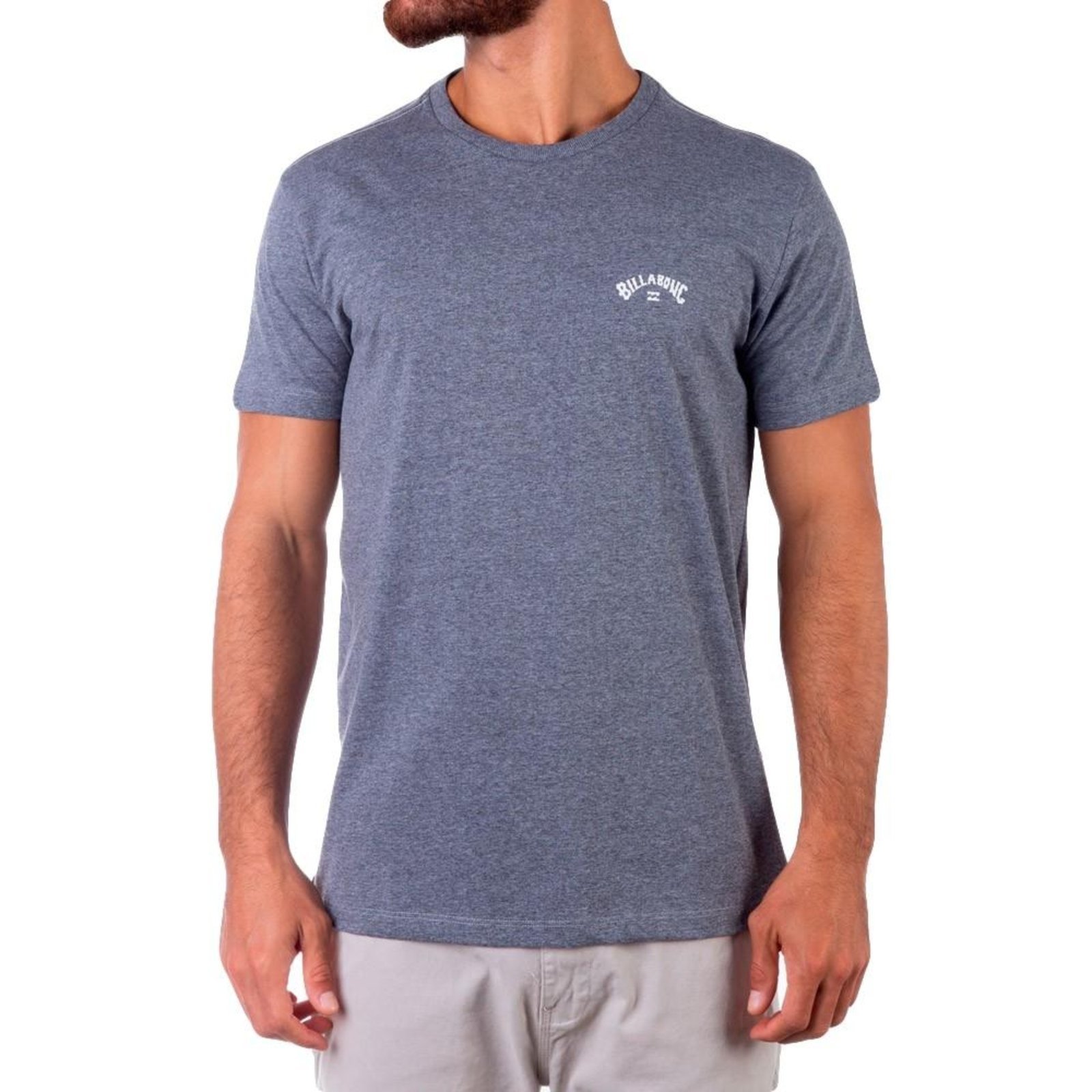 Camiseta Billabong Small Arch SM23 Masculina Cinza Médio Mes
