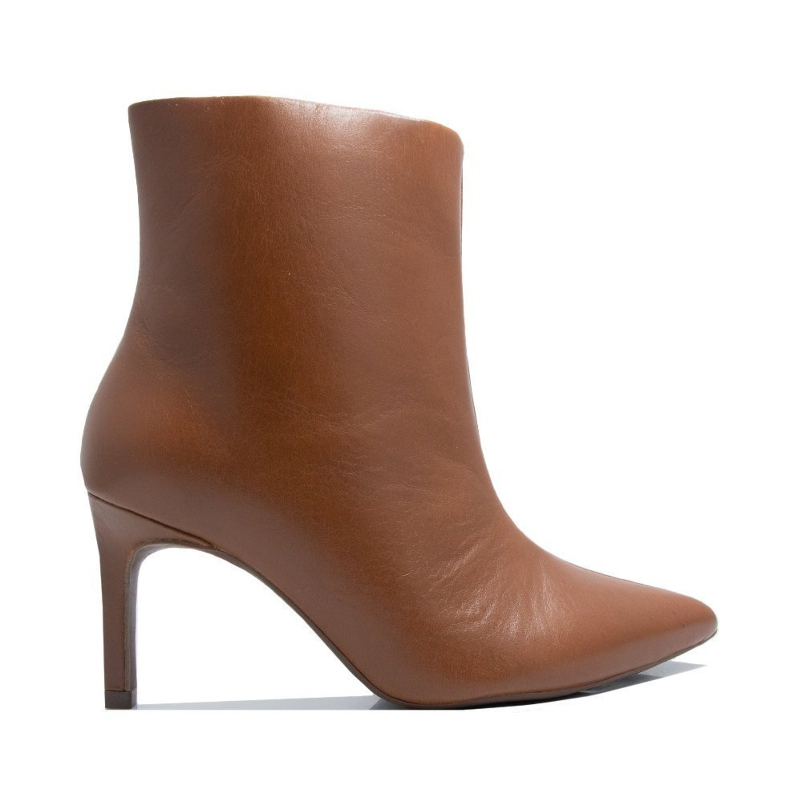 Bota Unique Couro Salto Fino Bico Fino Unique Marrom