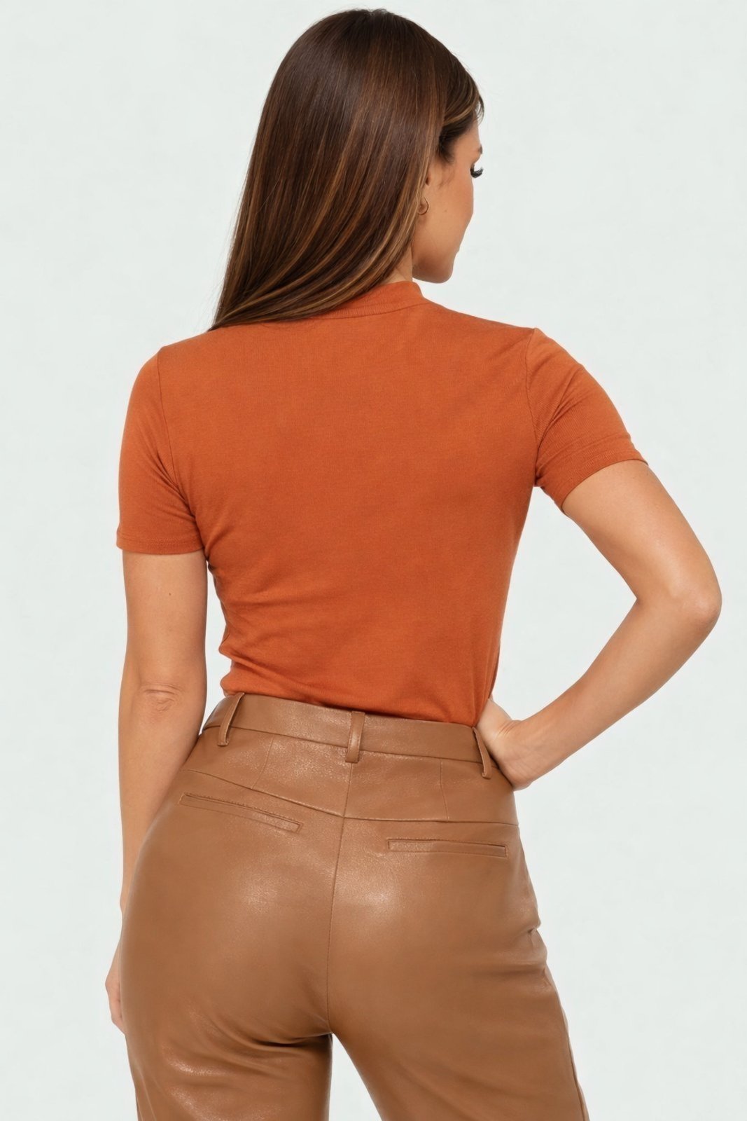 Vista 3 Blusinha D Bell Outlet Fashion Gola Alta caramelo D BELL OUTLET FASHION caramelo