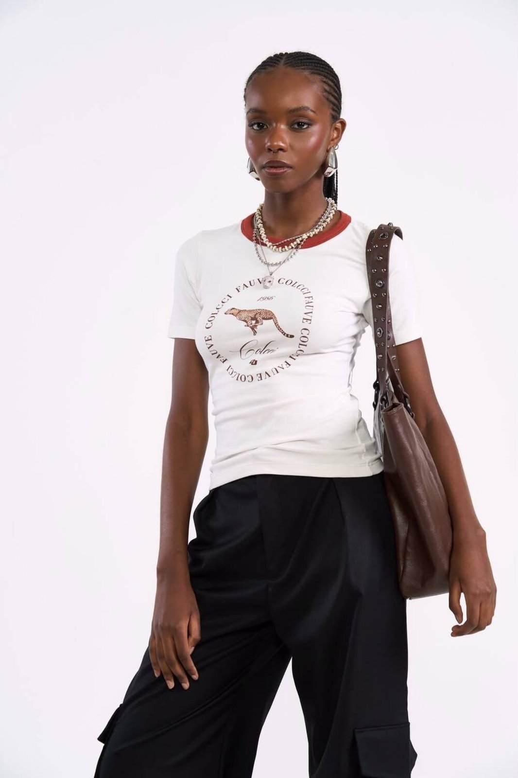 Camiseta Baby Look Fauve Colcci Off Shell